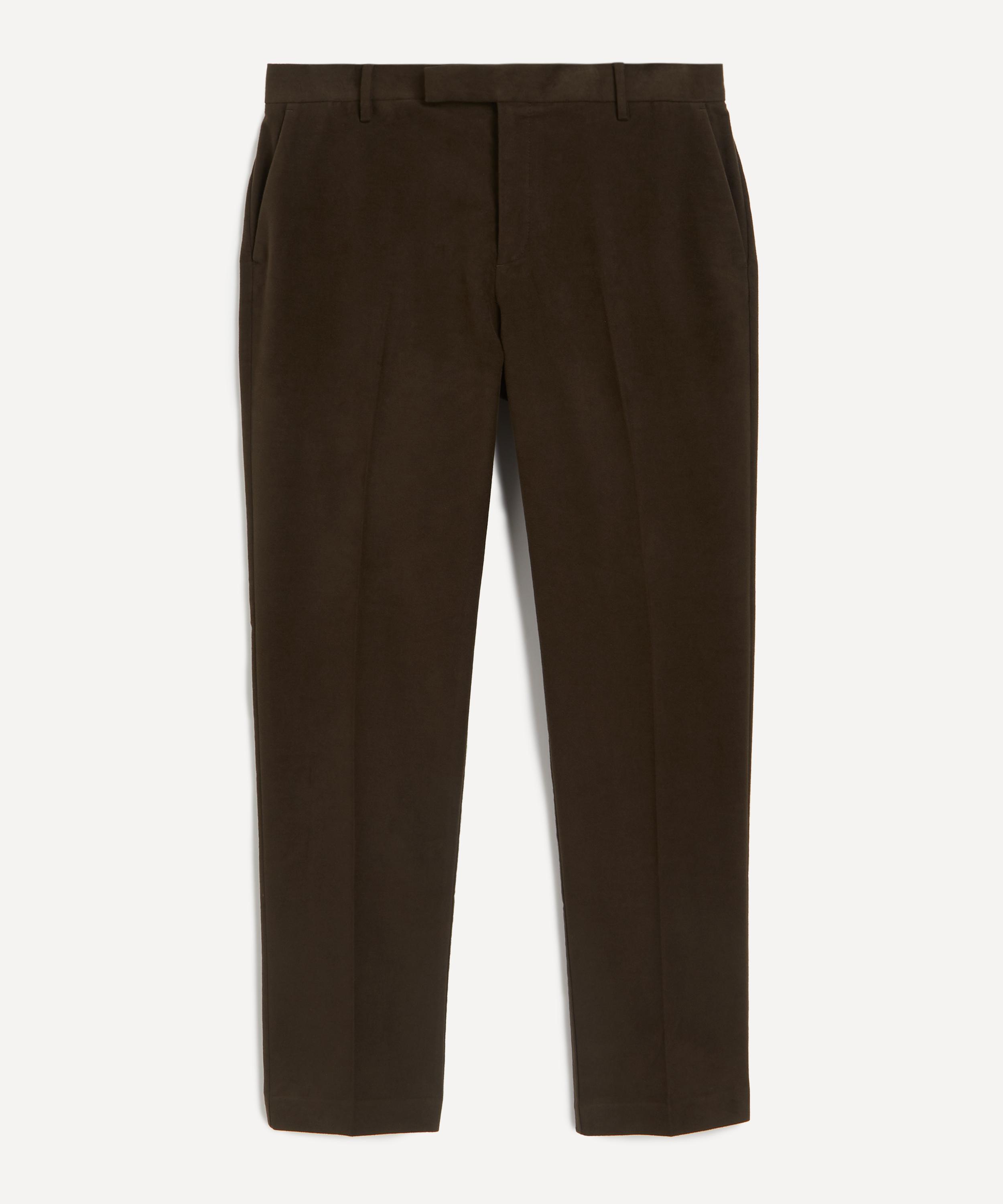 Sunspel - Brown Moleskin Straight Leg Trousers image number 0