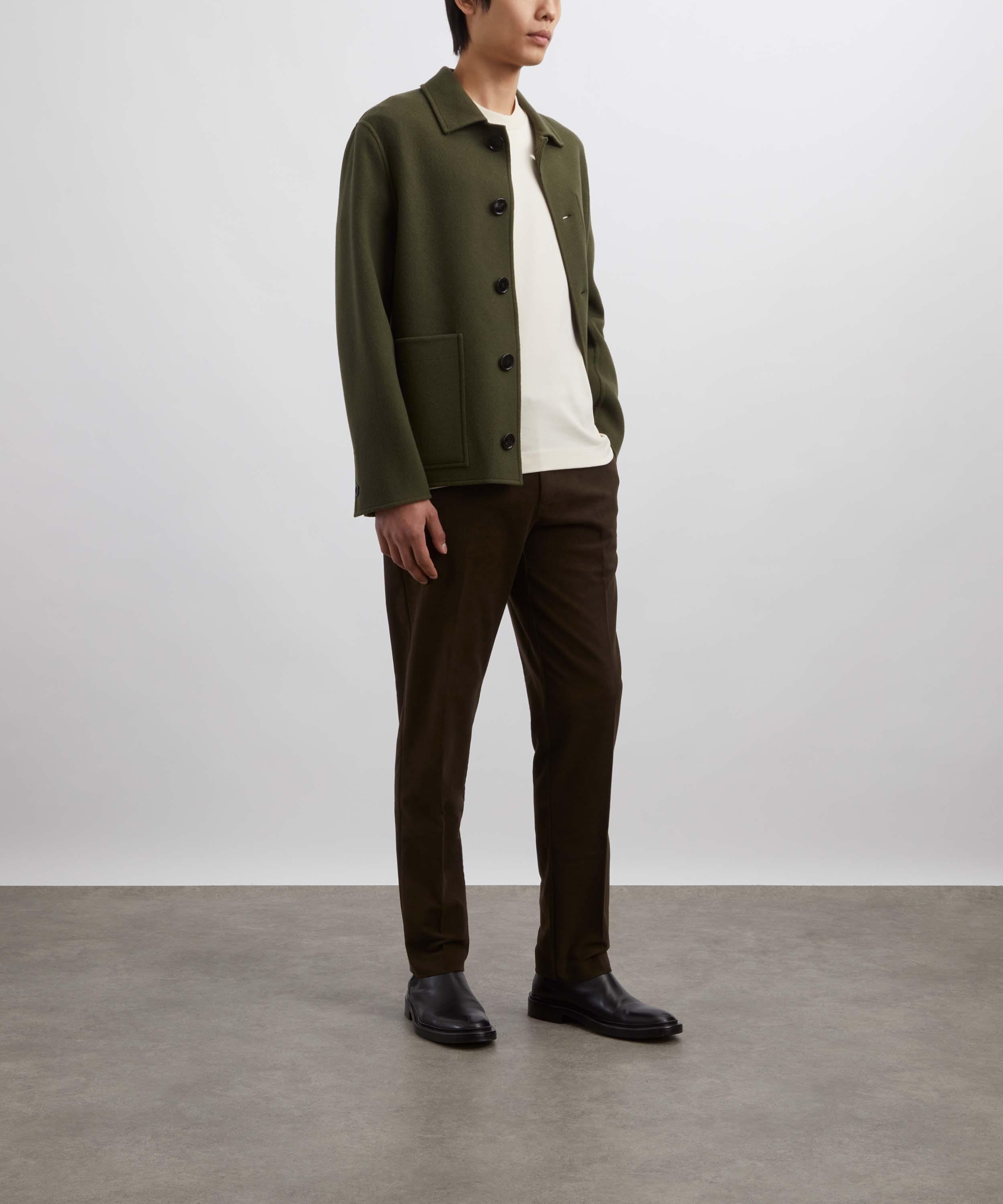 Sunspel - Brown Moleskin Straight Leg Trousers image number 1