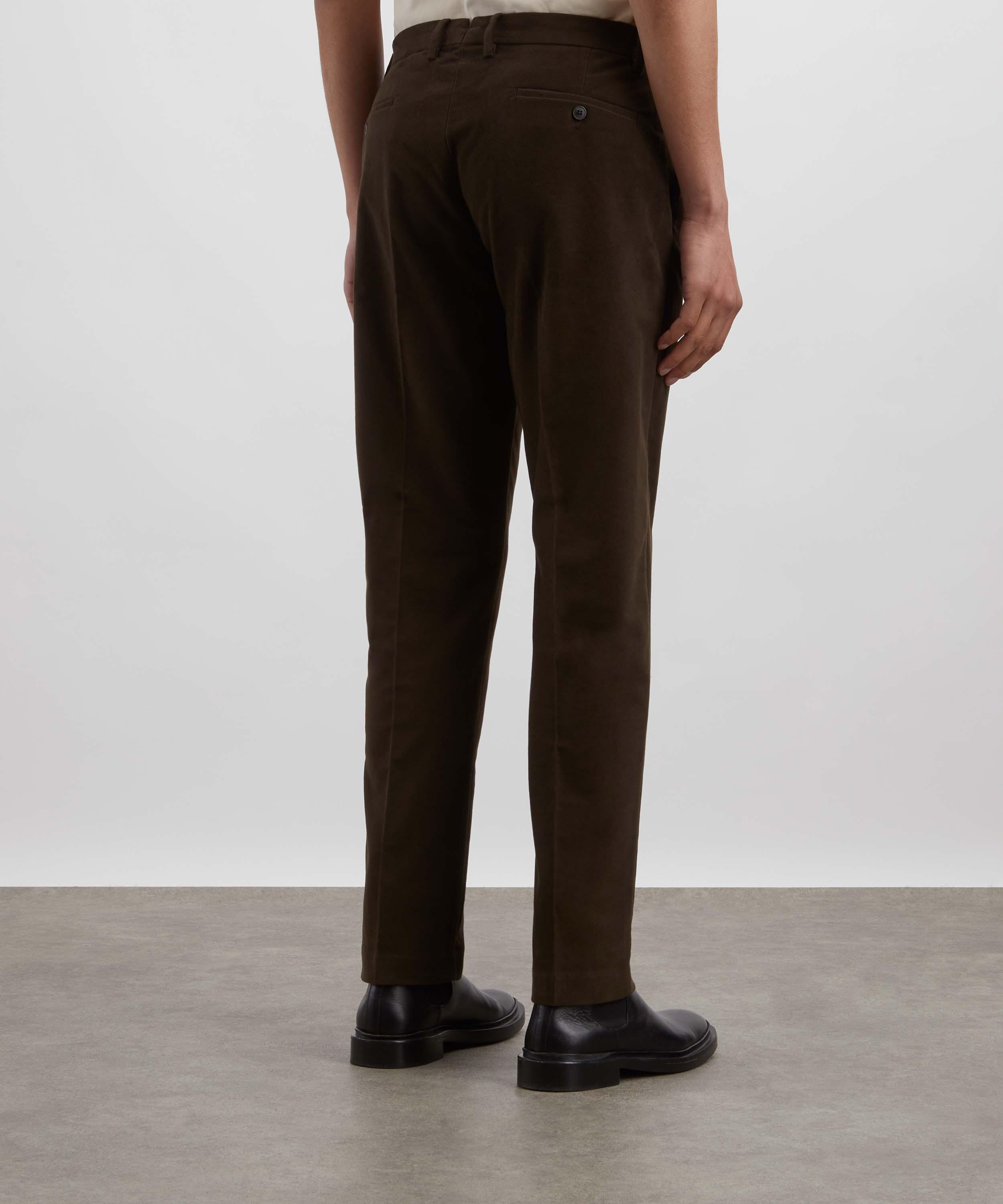 Sunspel - Brown Moleskin Straight Leg Trousers image number 3