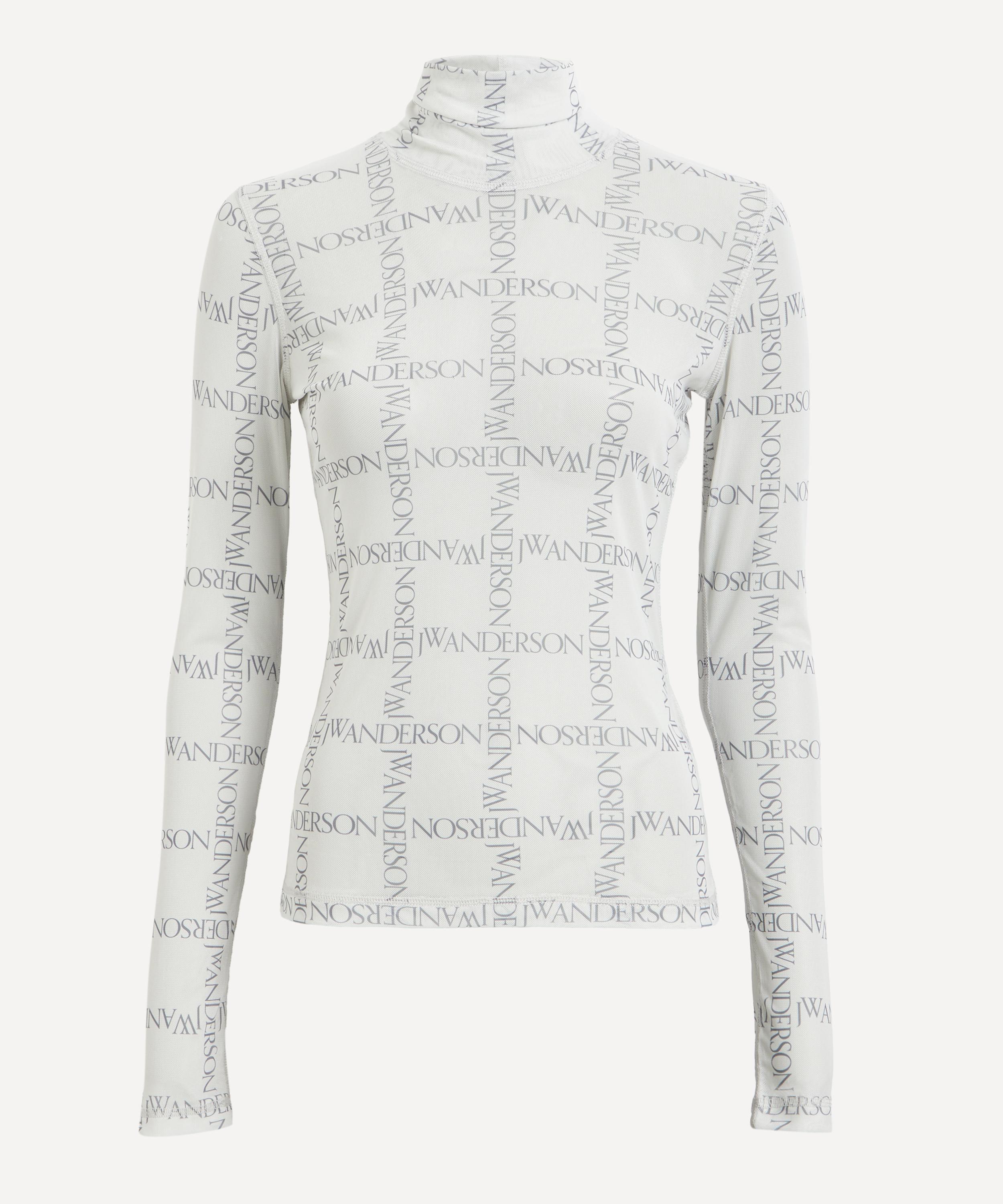 JW Anderson - Sheer Logo-Grid Turtleneck Top image number 0