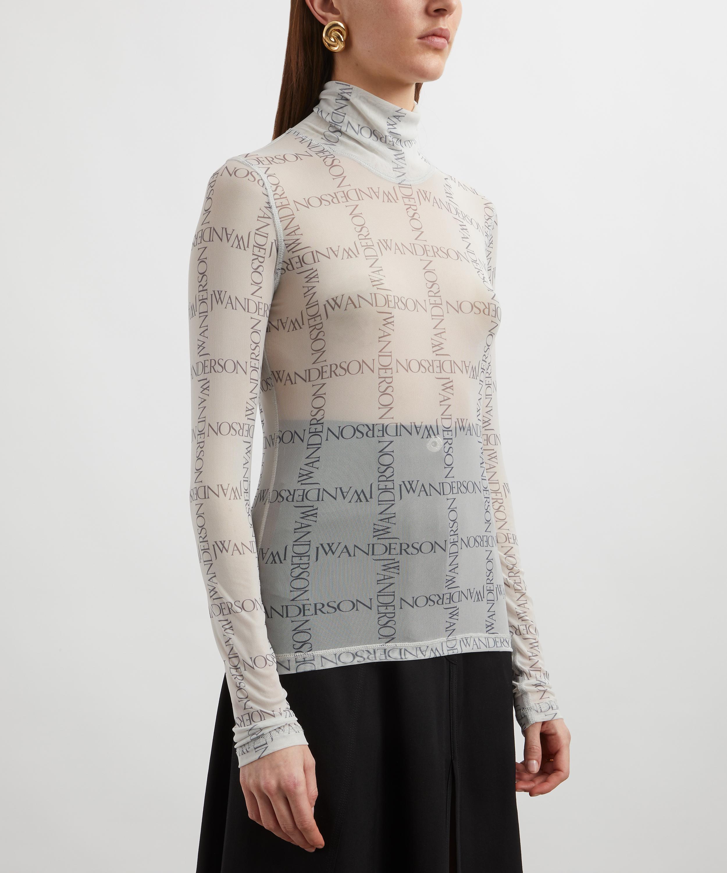 JW Anderson - Sheer Logo-Grid Turtleneck Top image number 2