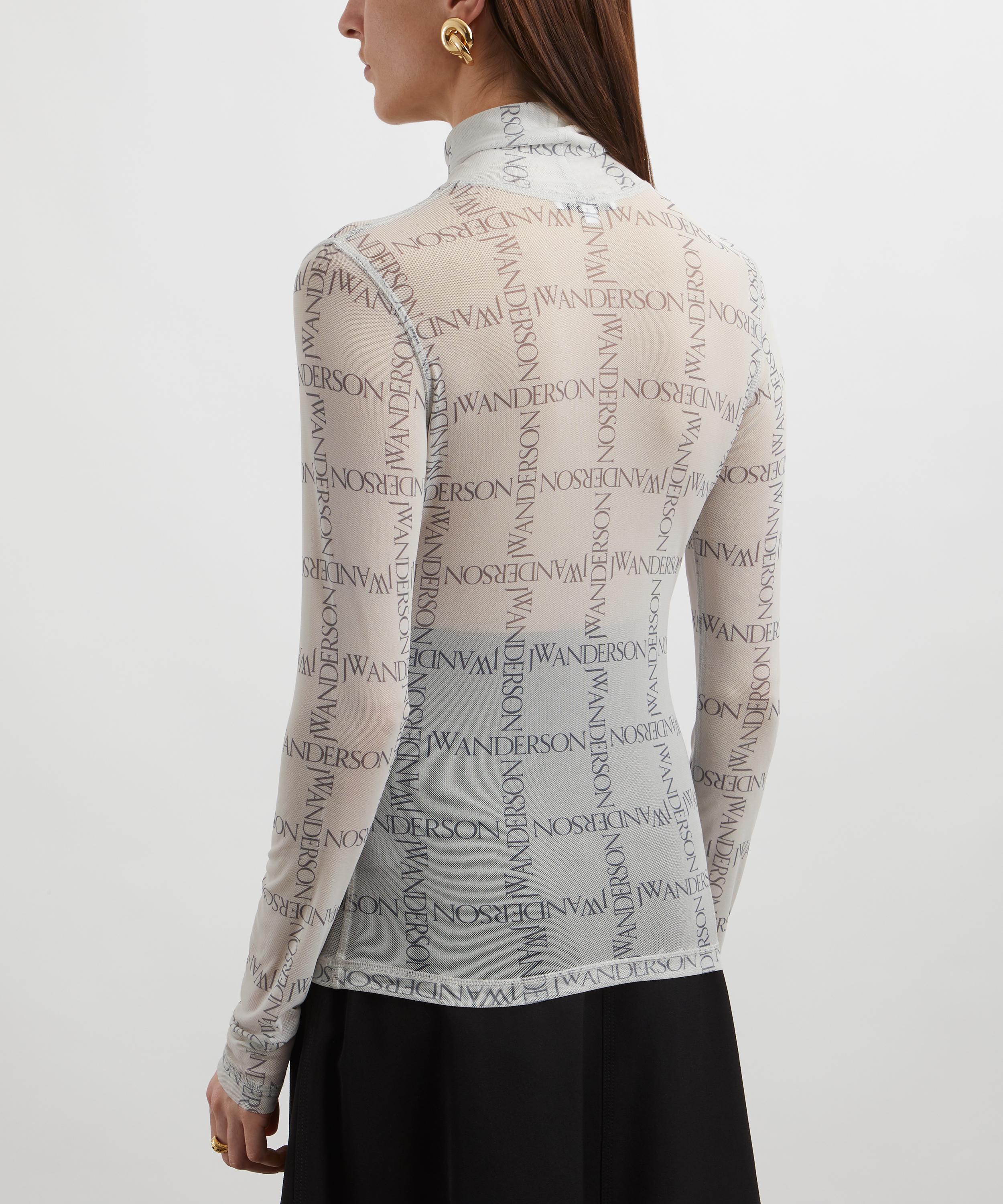 JW Anderson - Sheer Logo-Grid Turtleneck Top image number 3