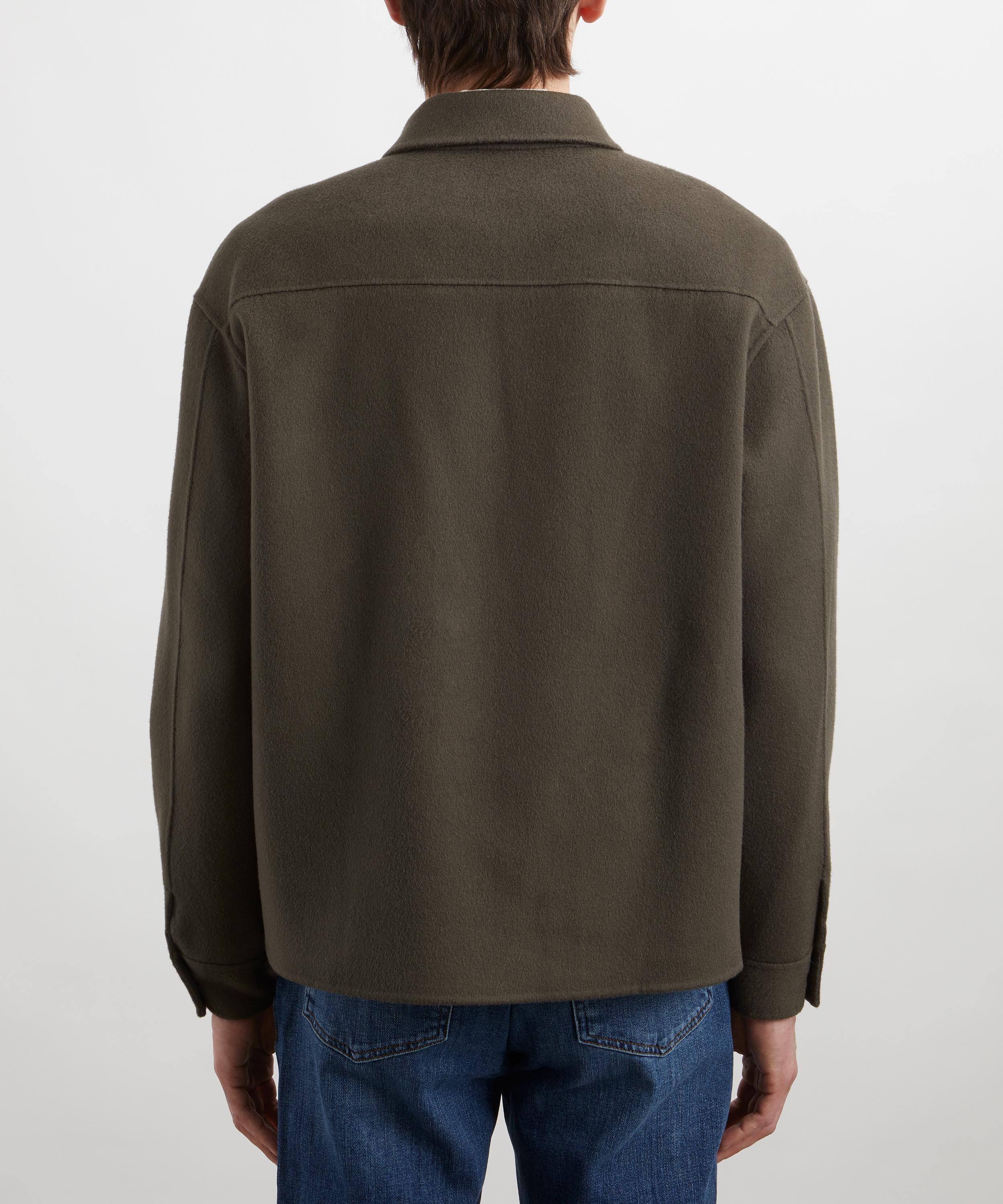 Dark Stone Melange Wool Shirt Jacket - Jackets & Coats
