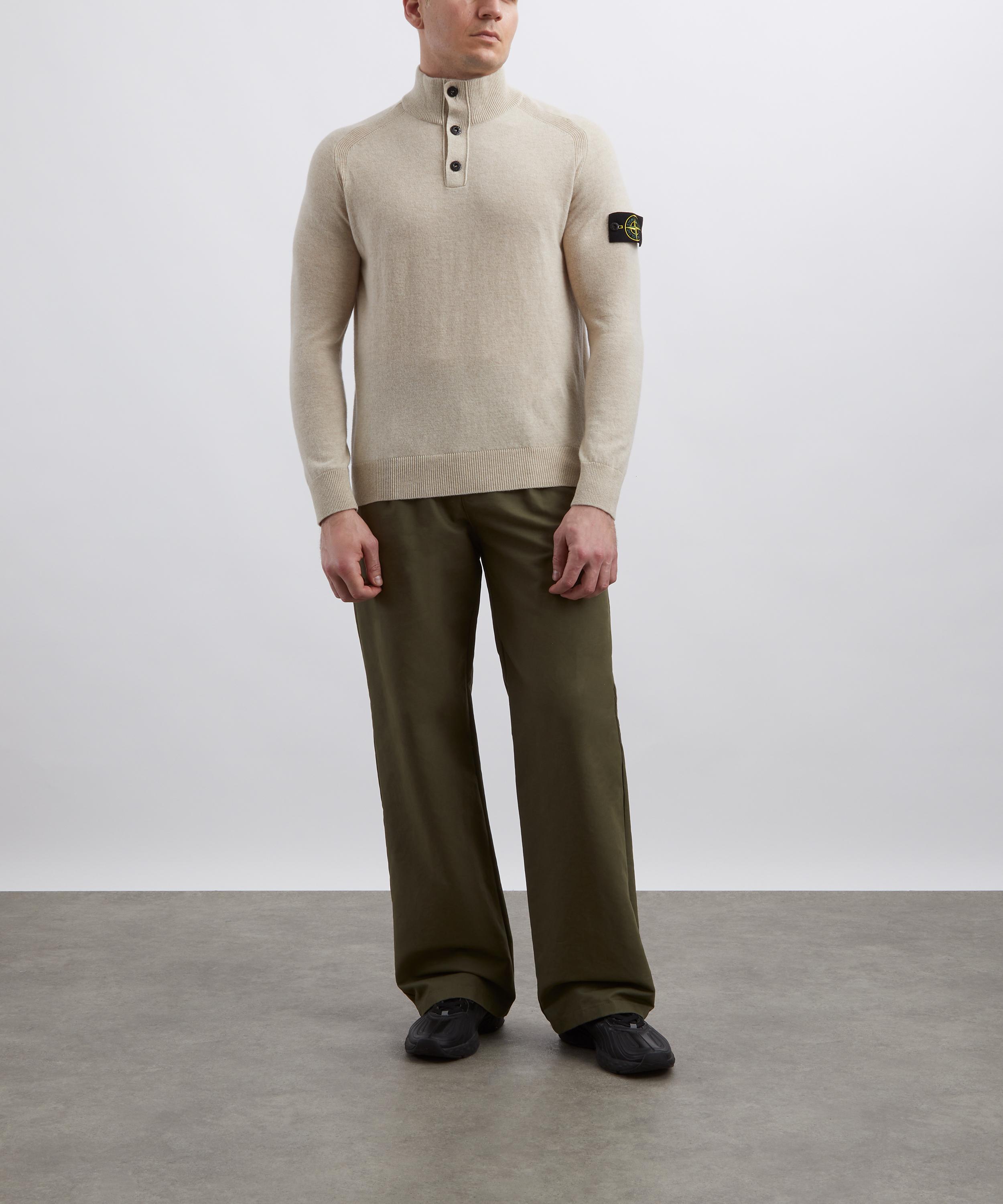 Stone Island - Desert Melange Wool Half-Button Jumper image number 1