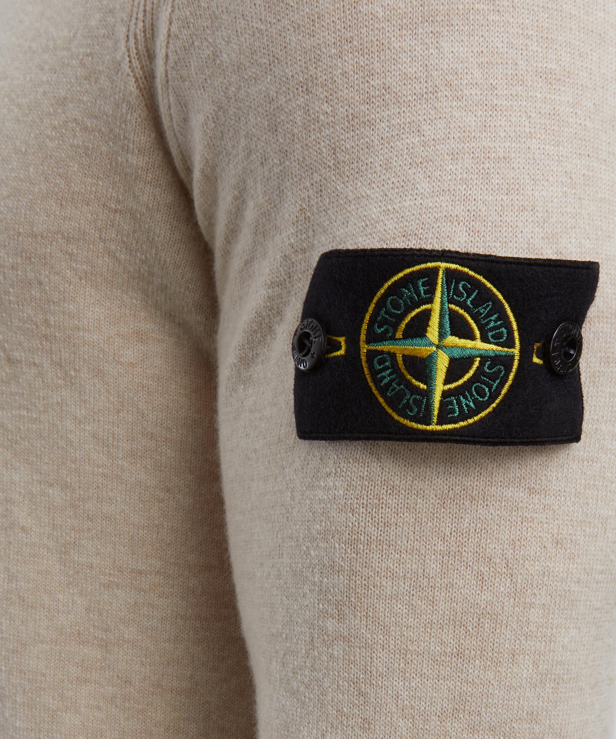 Stone Island - Desert Melange Wool Half-Button Jumper image number 3