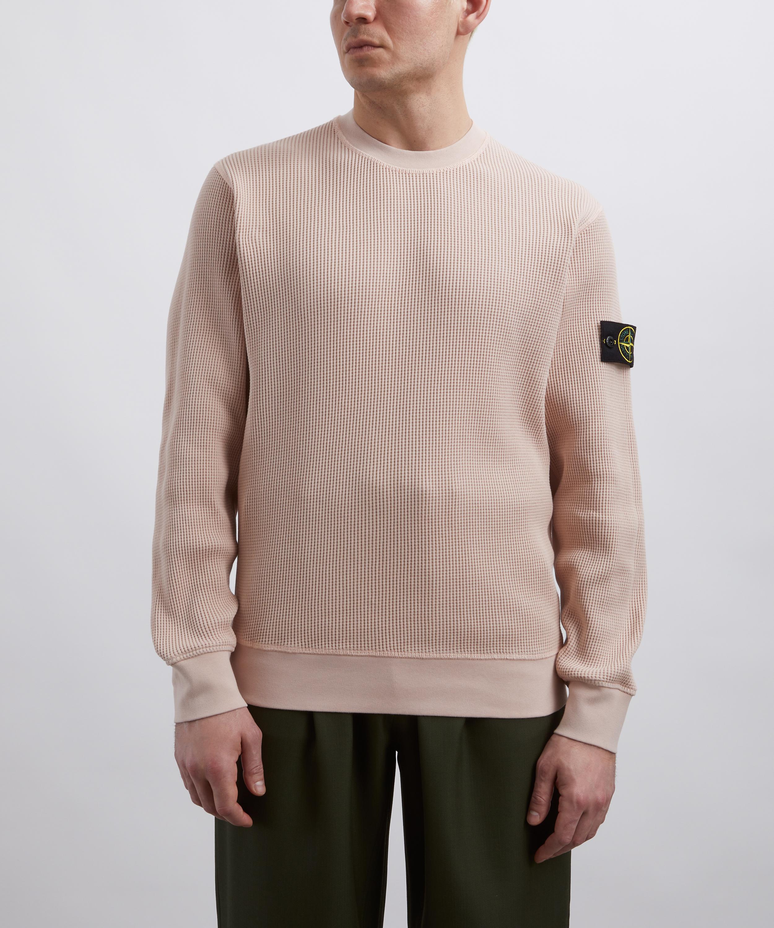 Stone Island - Antique Rose Cotton Waffle Fleece Sweatshirt image number 2