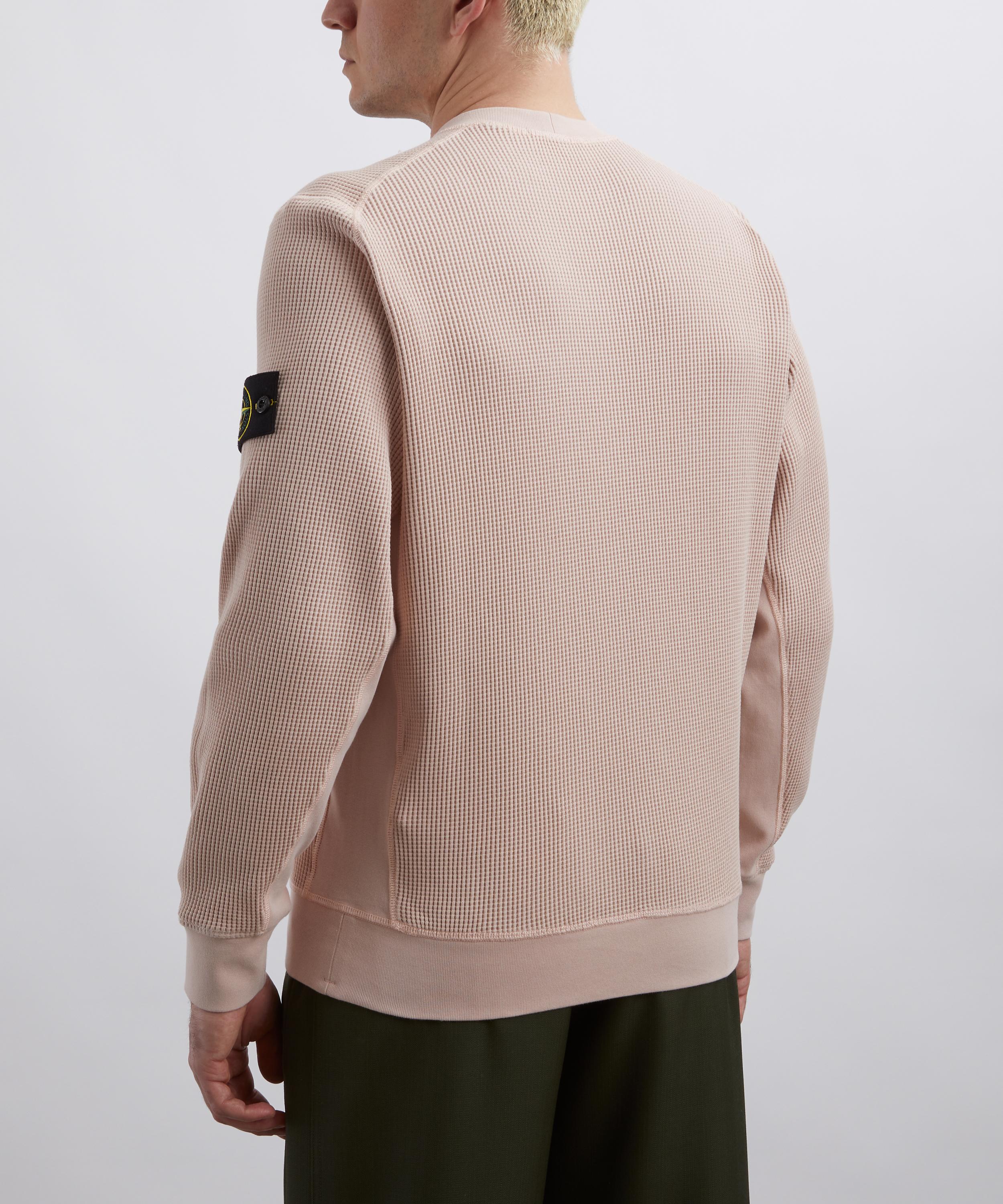 Stone Island - Antique Rose Cotton Waffle Fleece Sweatshirt image number 3