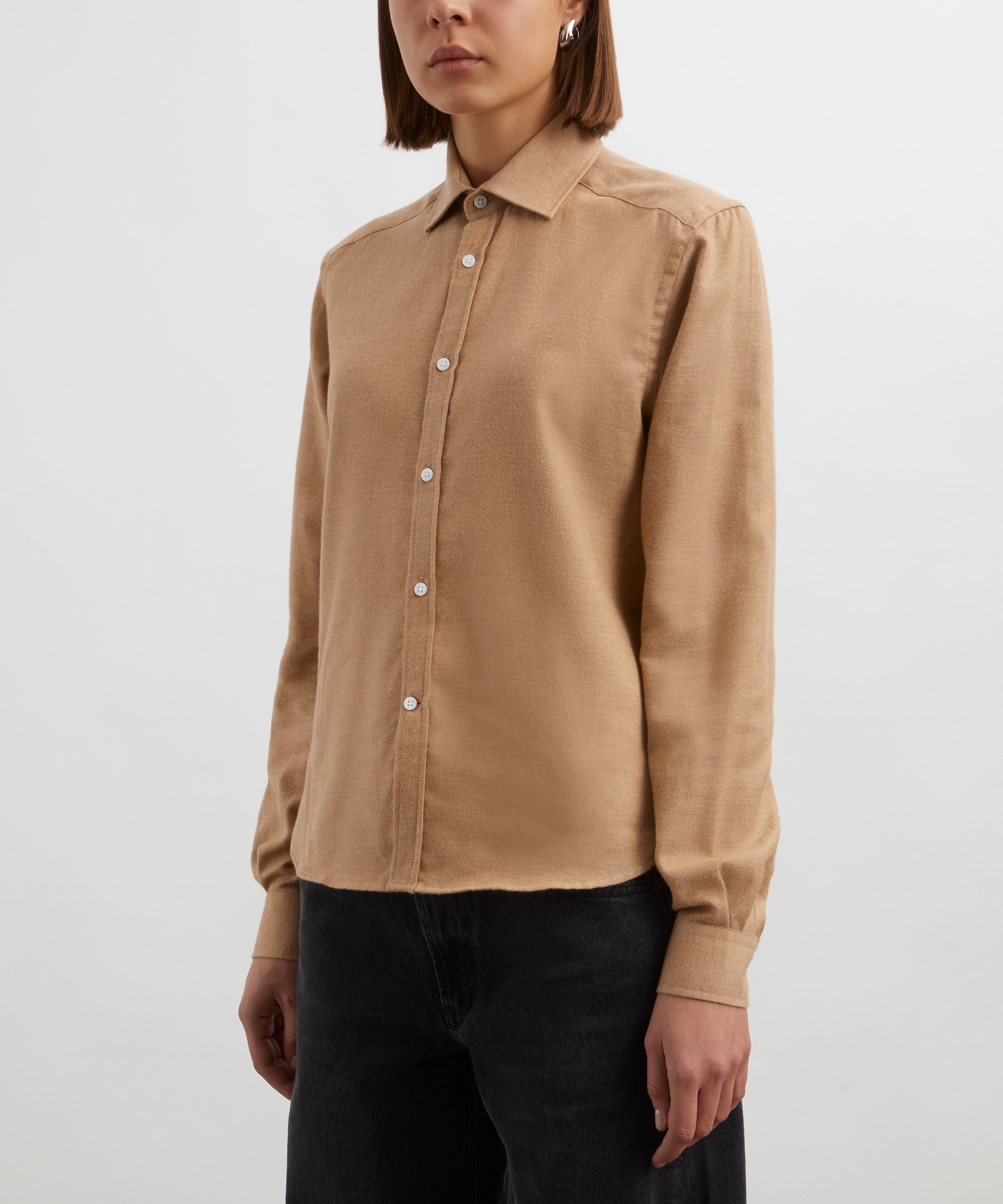 With Nothing Underneath - The Classic Brushed Caramel Shirt image number 2