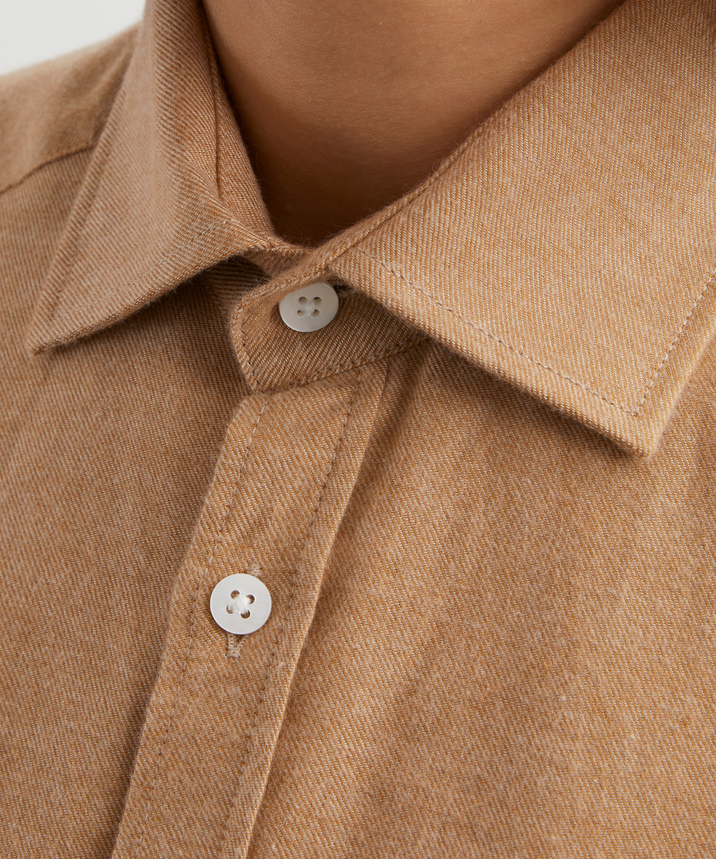 With Nothing Underneath - The Classic Brushed Caramel Shirt image number 4