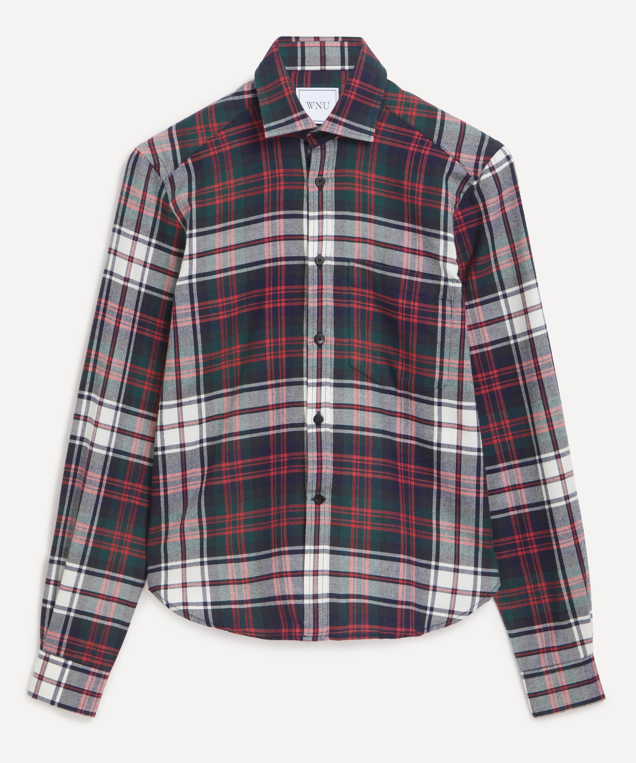 With Nothing Underneath - The Classic Brushed White and Red Plaid Shirt image number 0