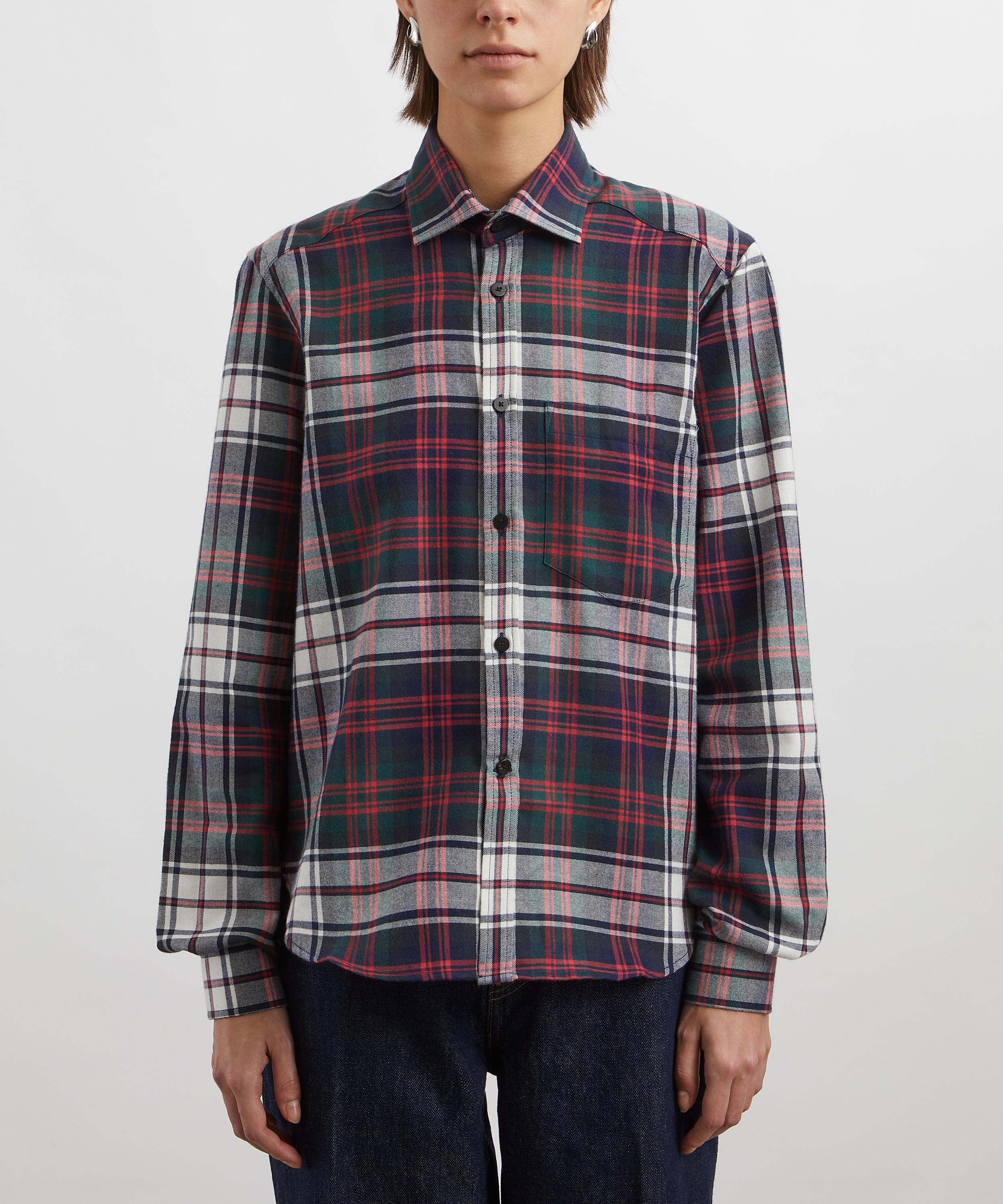 With Nothing Underneath - The Classic Brushed White and Red Plaid Shirt image number 2