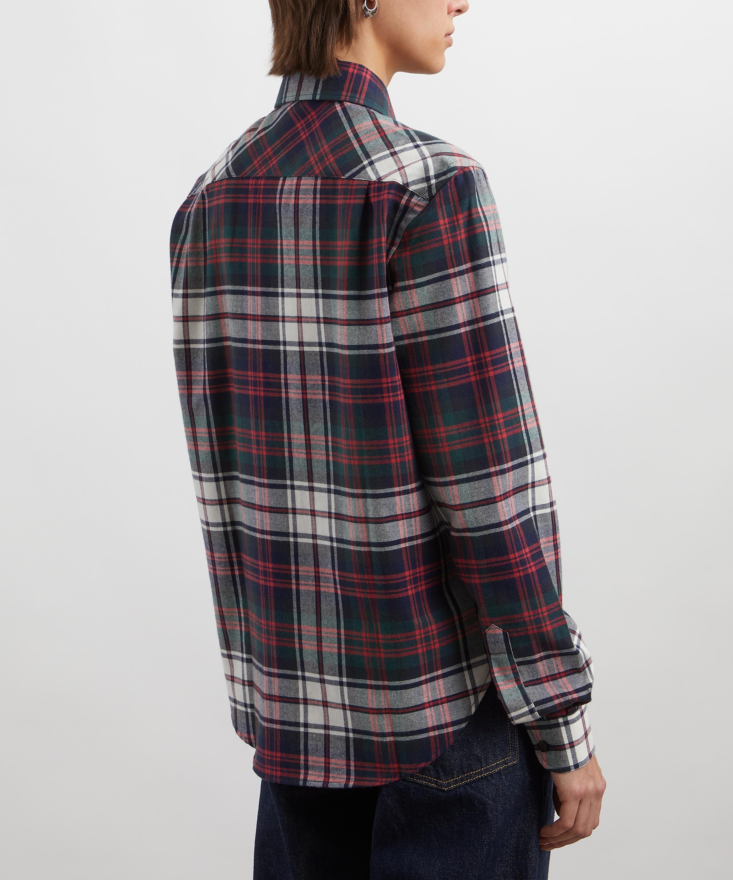 With Nothing Underneath - The Classic Brushed White and Red Plaid Shirt image number 3