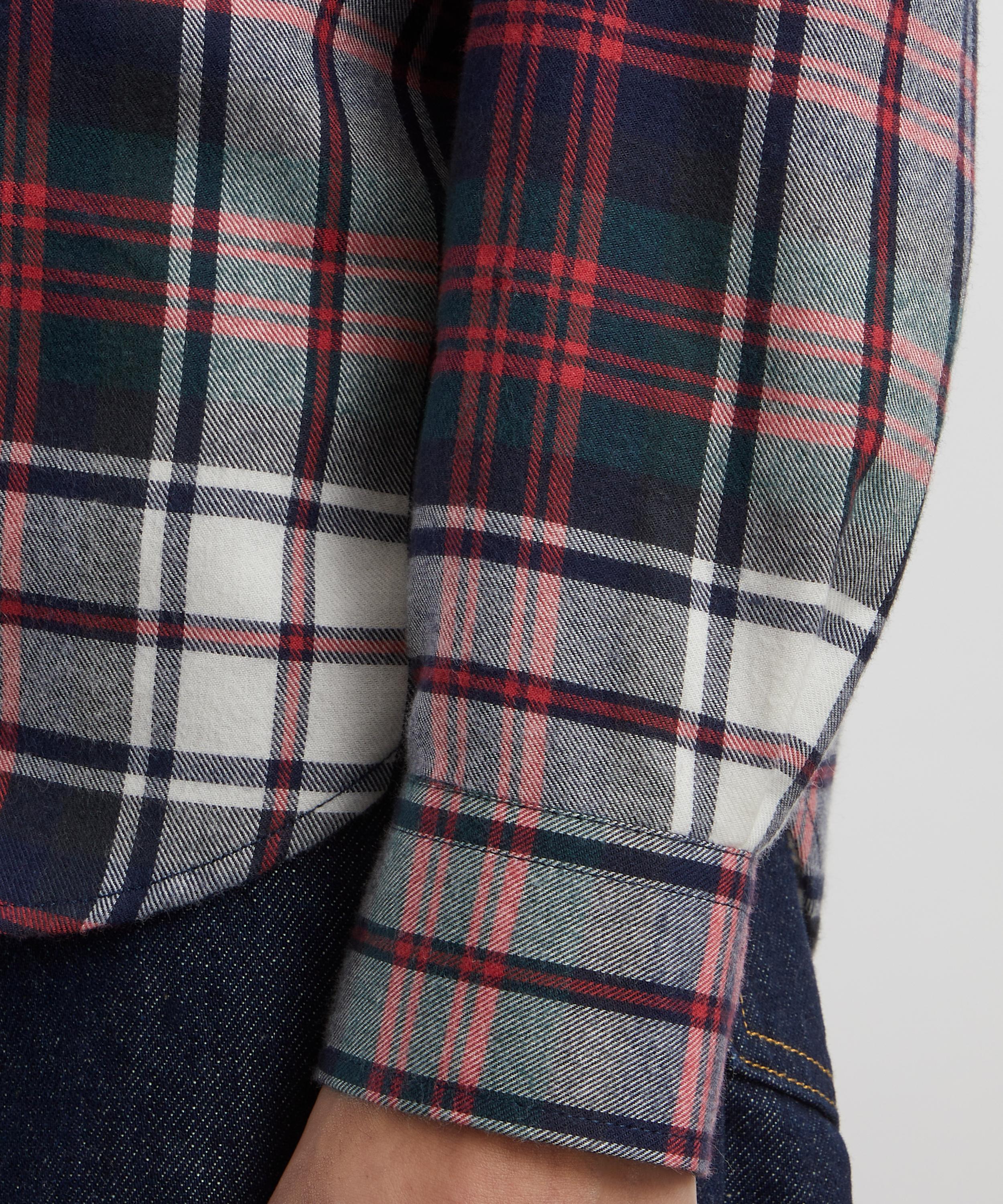 With Nothing Underneath - The Classic Brushed White and Red Plaid Shirt image number 4