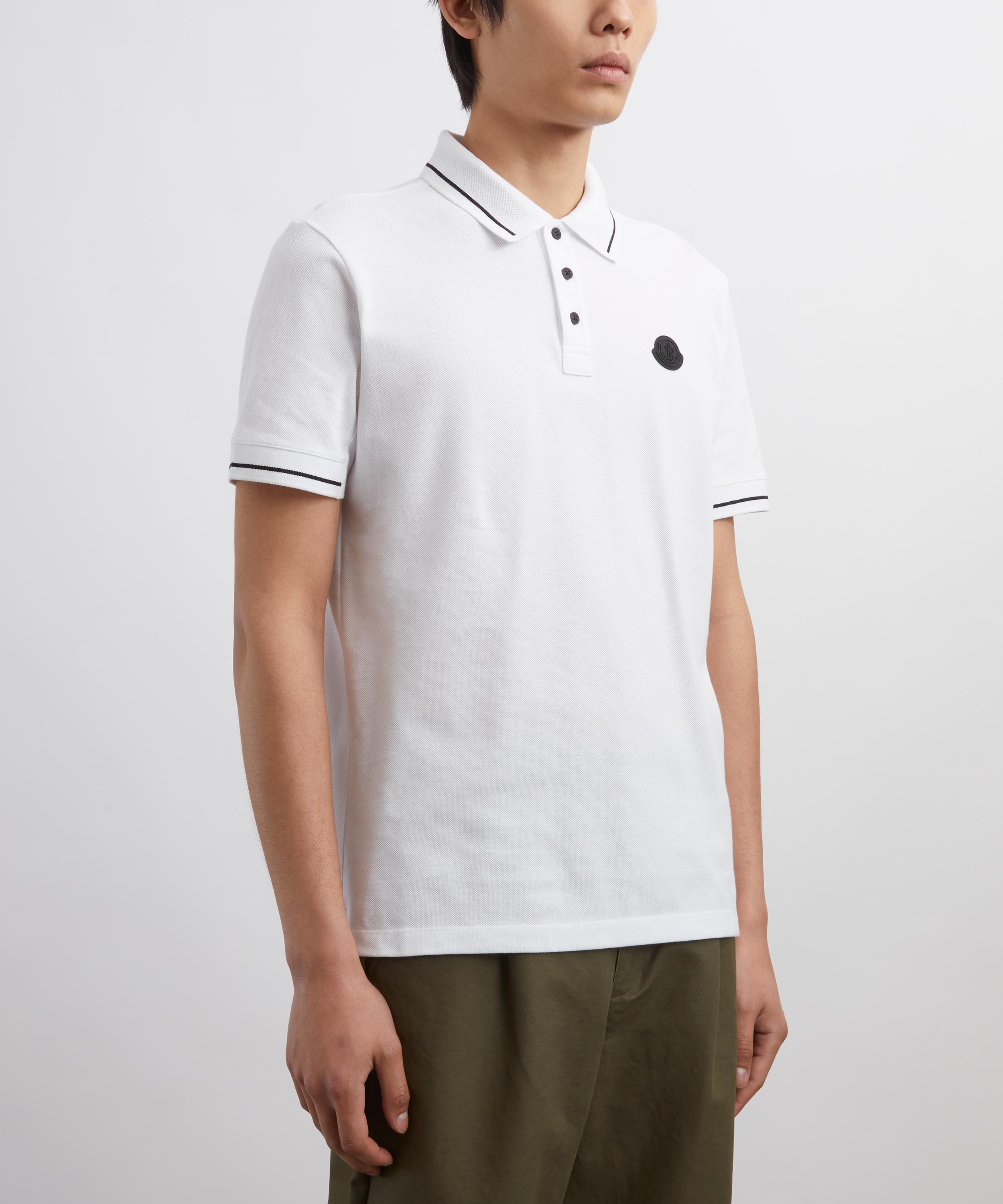 Moncler - White Logo Patch Polo Shirt image number 2