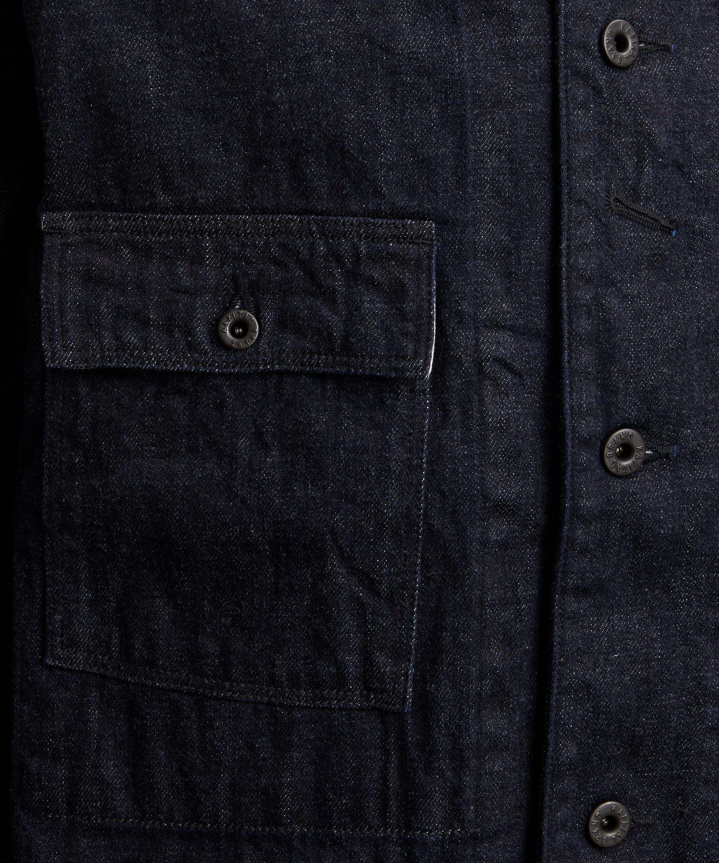 Kapital - 12oz Denim CACTUS Coverall BLK Thread Jacket image number 4