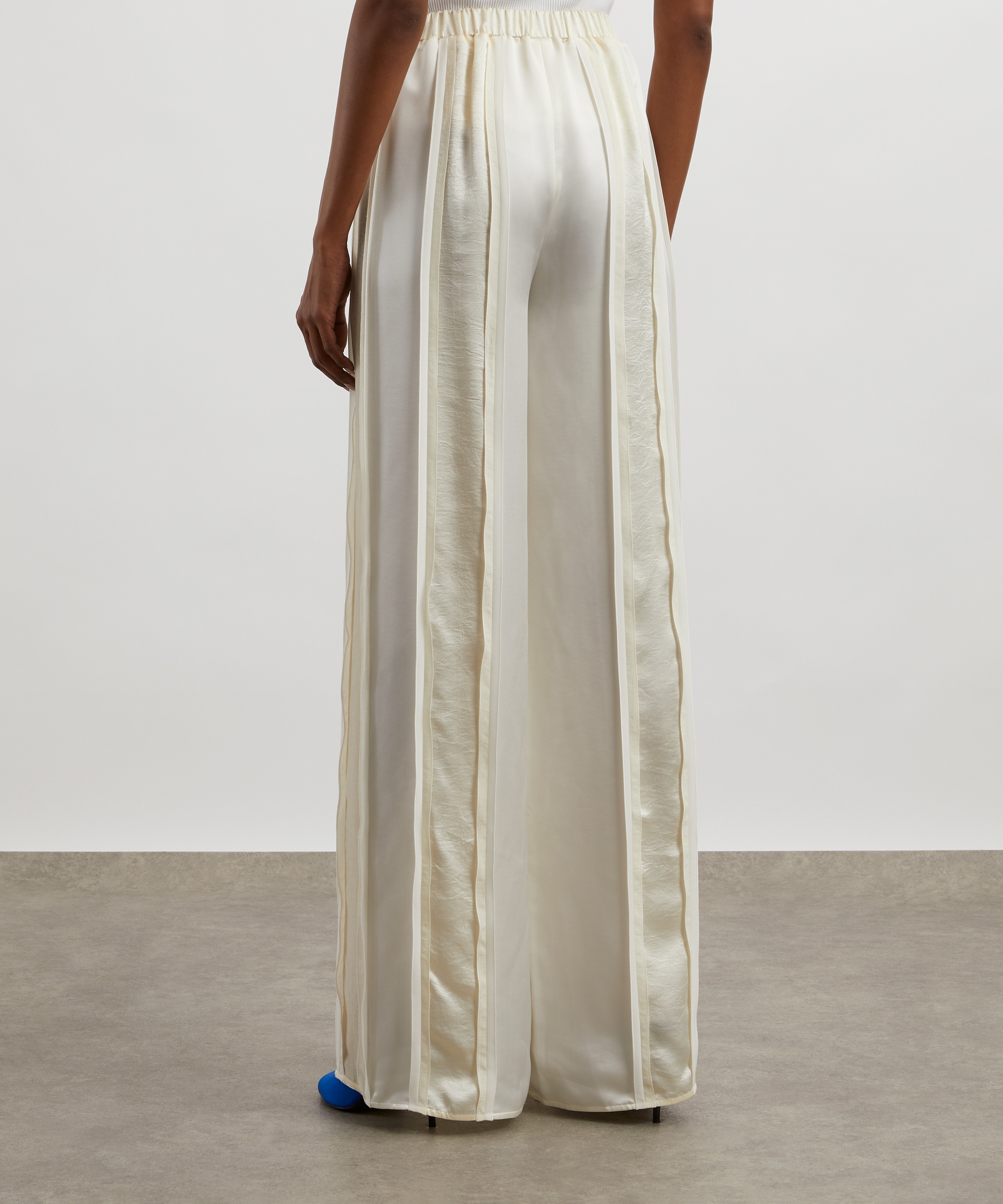 Anna October - Isabel Spliced Satin Wide-Leg Trousers image number 3