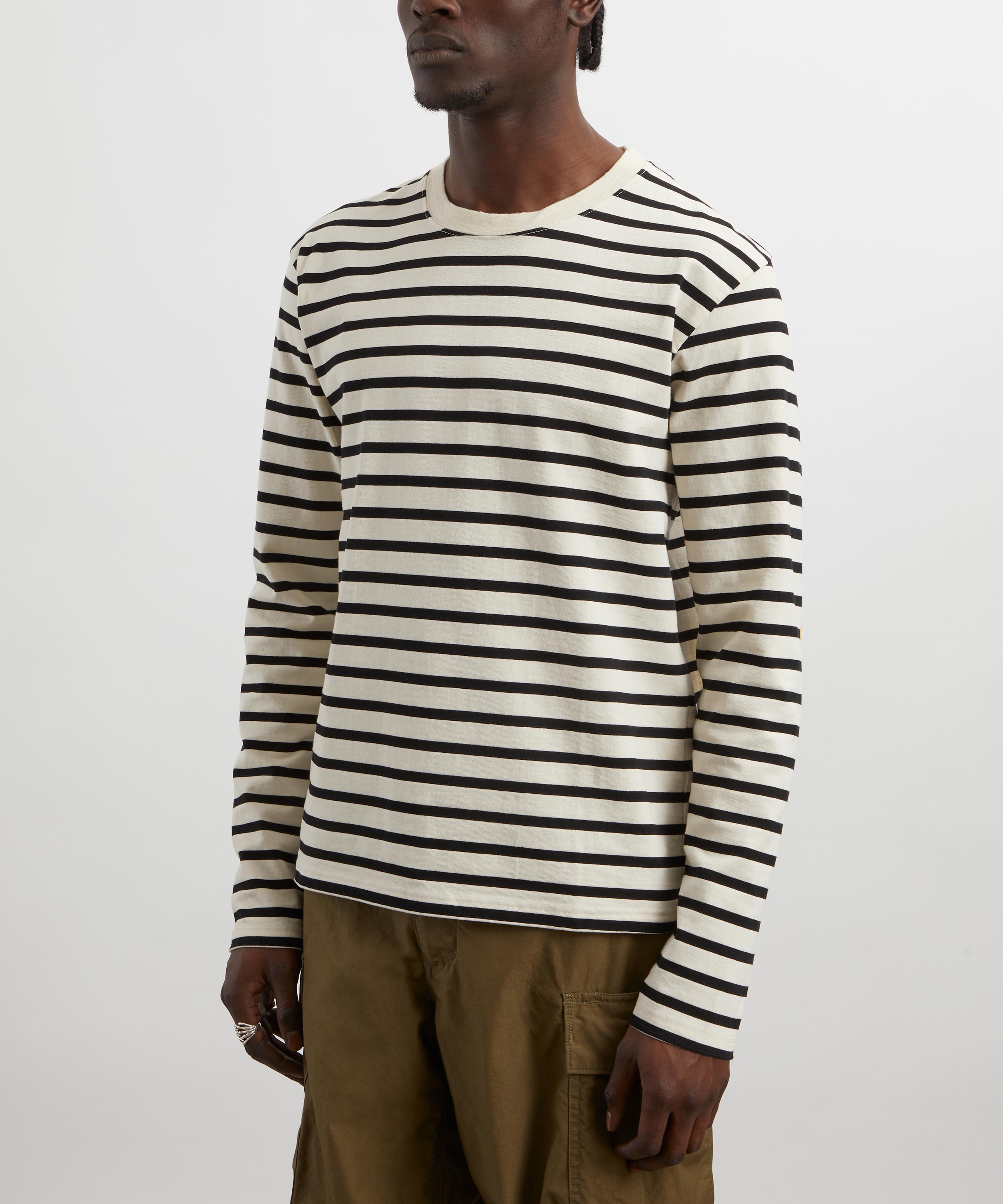 Kapital - Stripe Jersey Crew Profile Patch T-Shirt image number 2