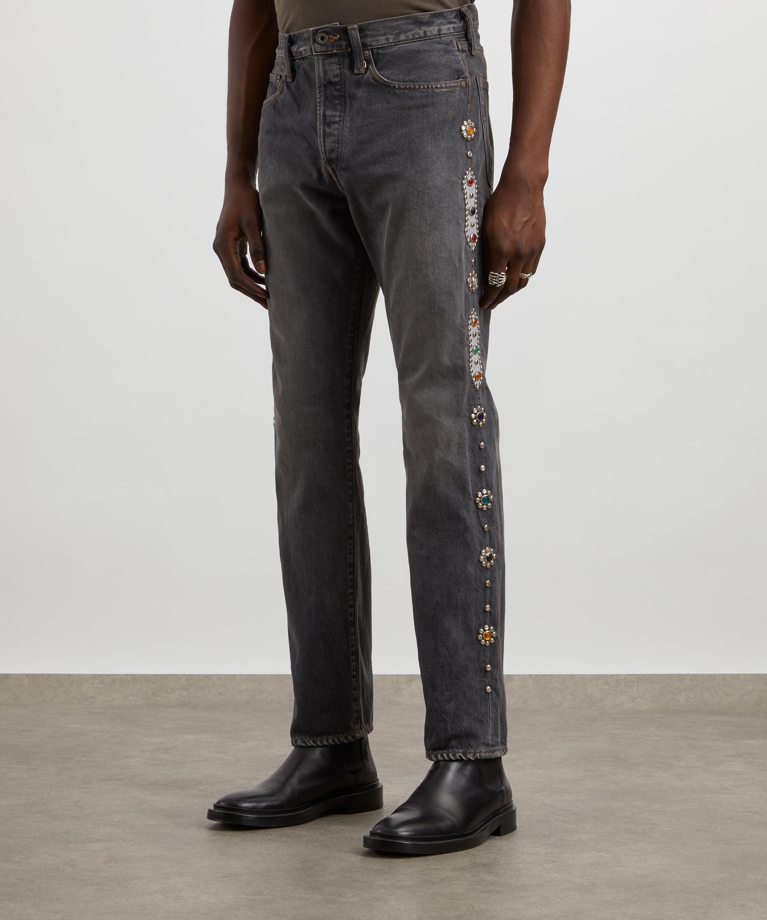 Kapital - 14oz Black Denim 5P MONKEY CISCO Embellished Jeans image number 2
