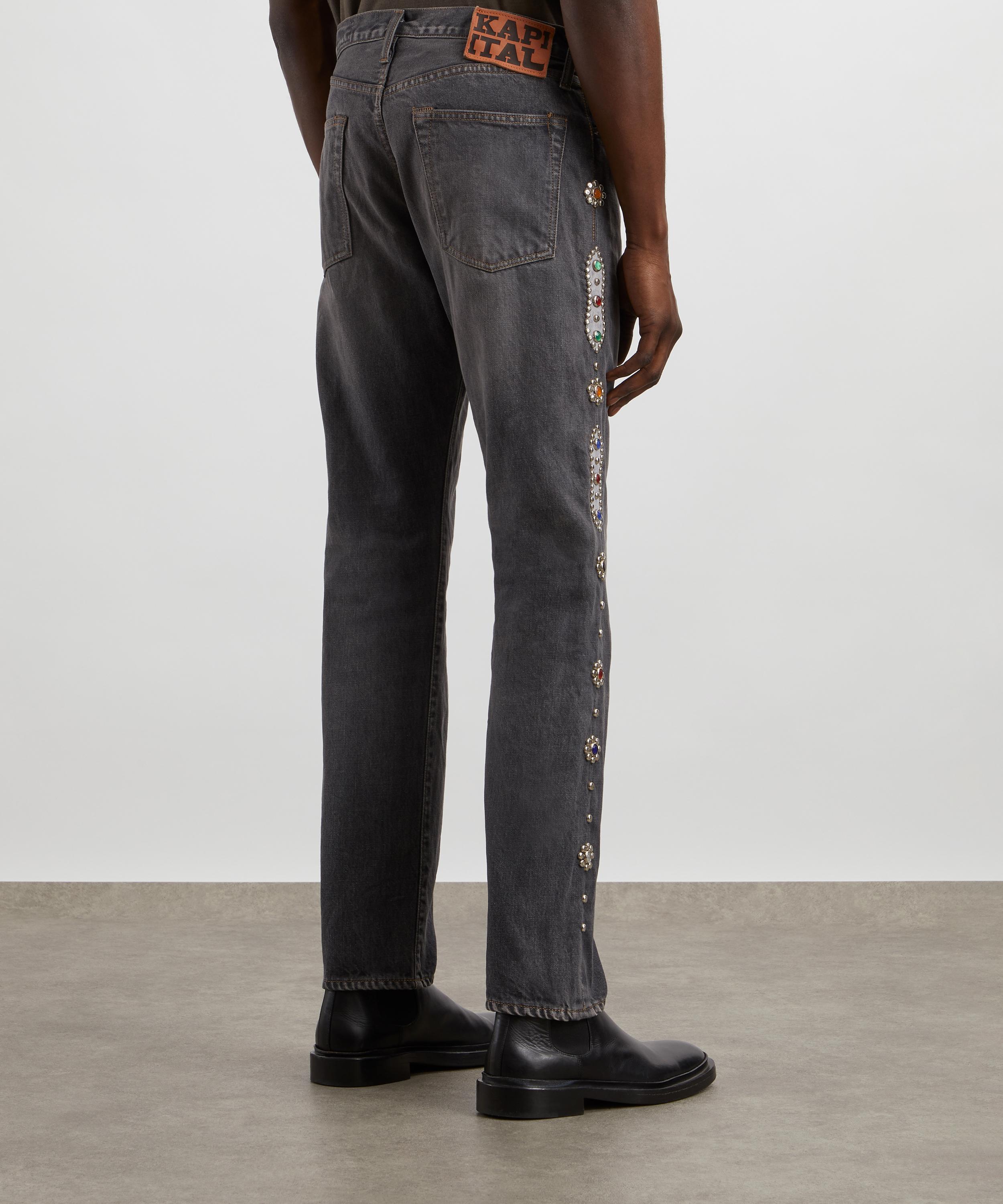 Kapital - 14oz Black Denim 5P MONKEY CISCO Embellished Jeans image number 3