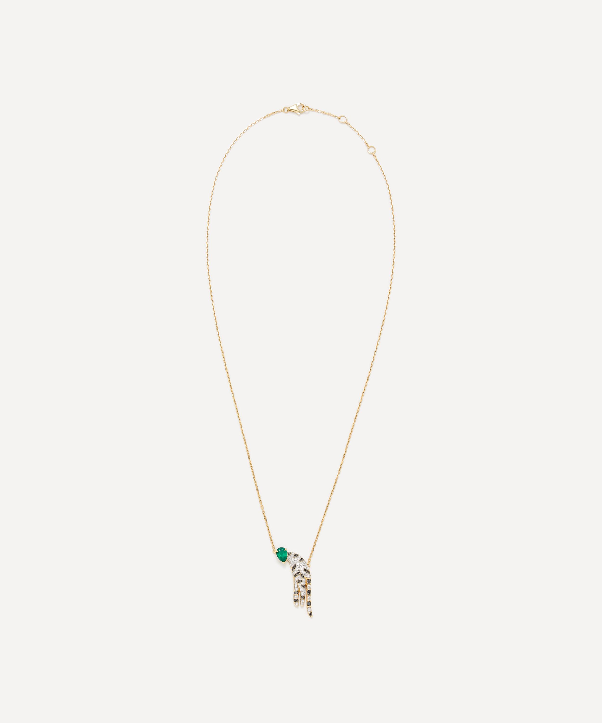 Yvonne L&eacute;on - 18ct Gold Leopard Emerald Pendant Necklace