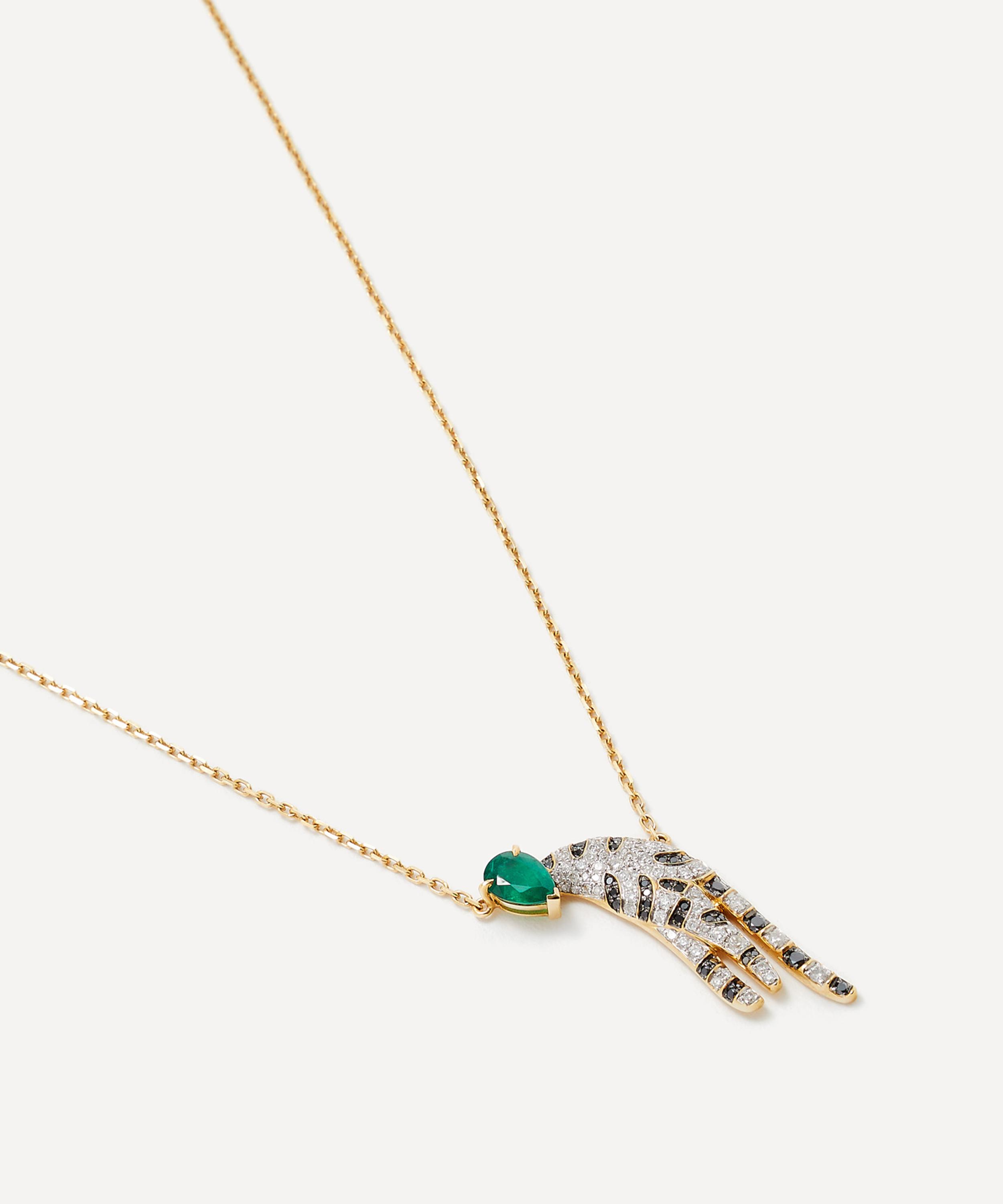 Yvonne L&eacute;on - 18ct Gold Leopard Emerald Pendant Necklace image number 2