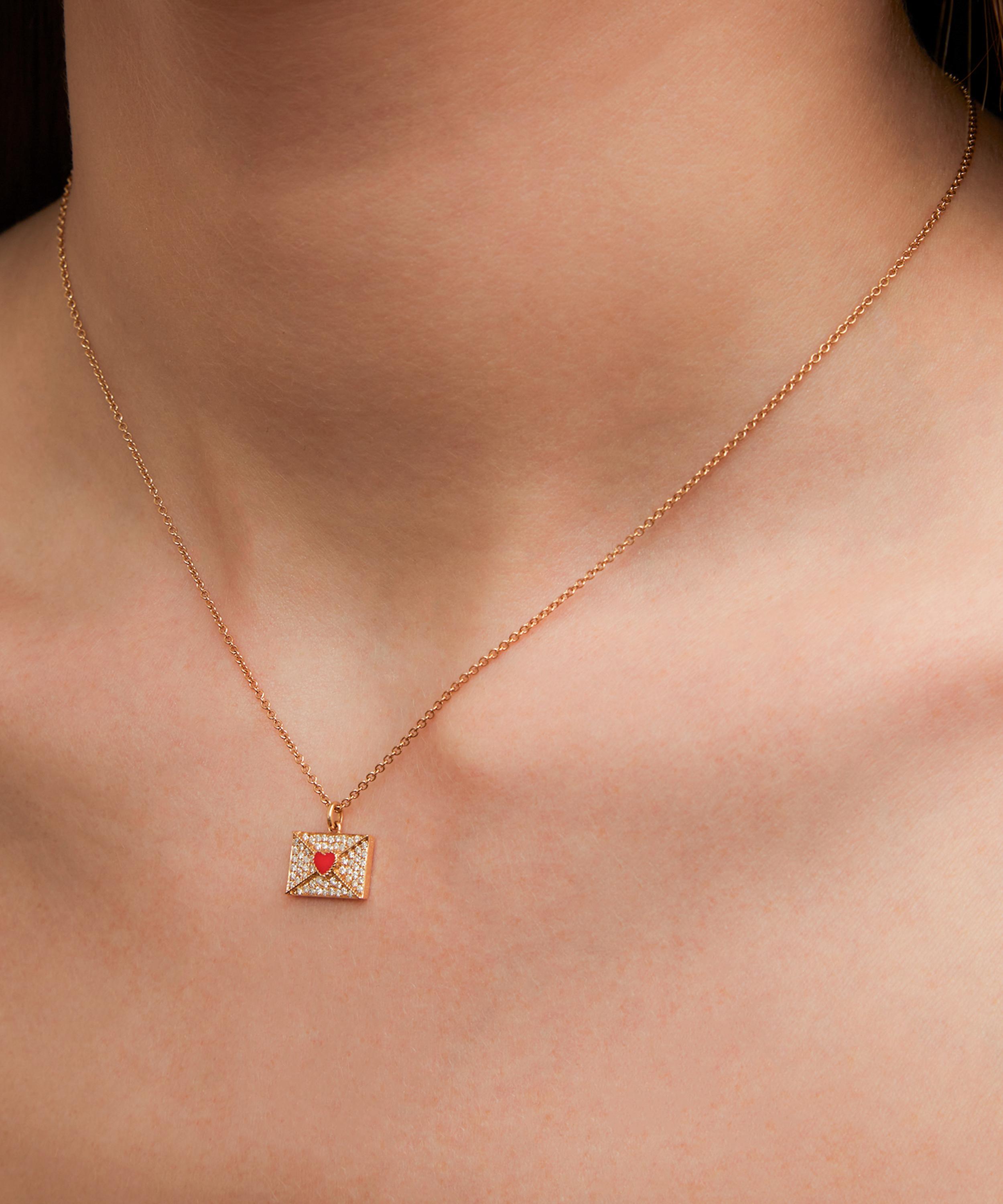 Yvonne Léon - 18ct Gold Love Letter Diamond Pendant Necklace image number 1