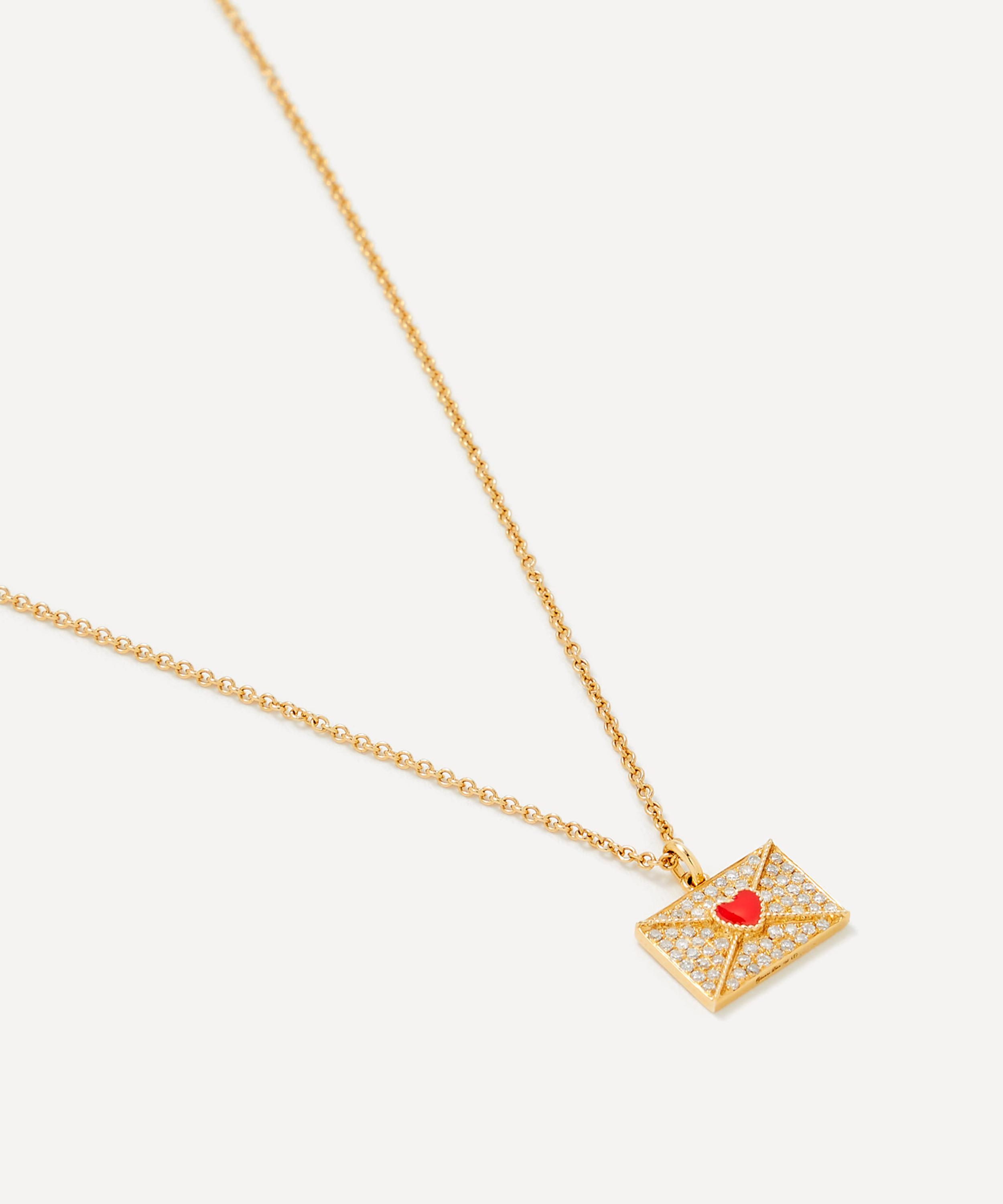 Yvonne Léon - 18ct Gold Love Letter Diamond Pendant Necklace image number 2