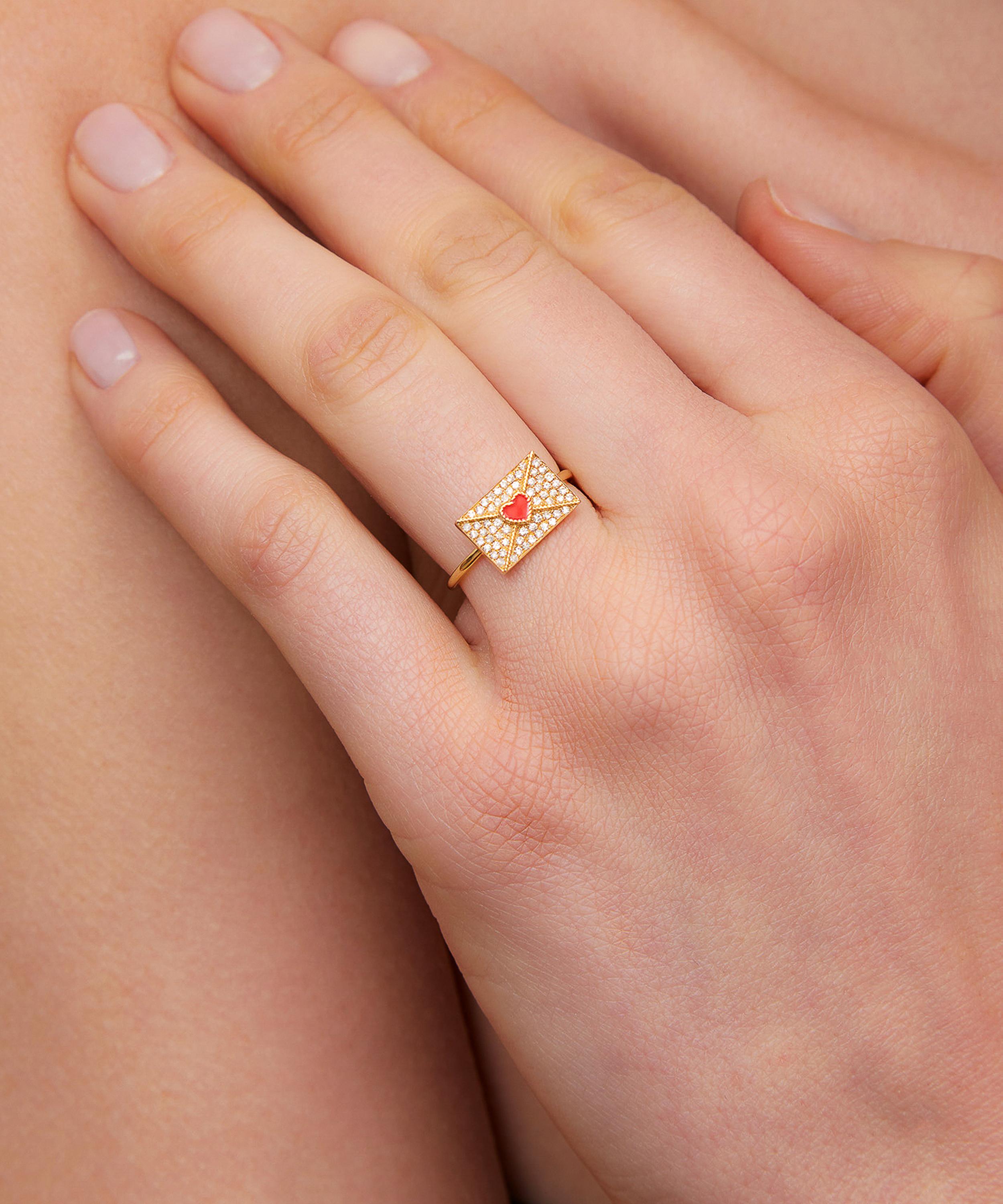 Yvonne Léon - 18ct Gold Love Letter Diamond Ring image number 1