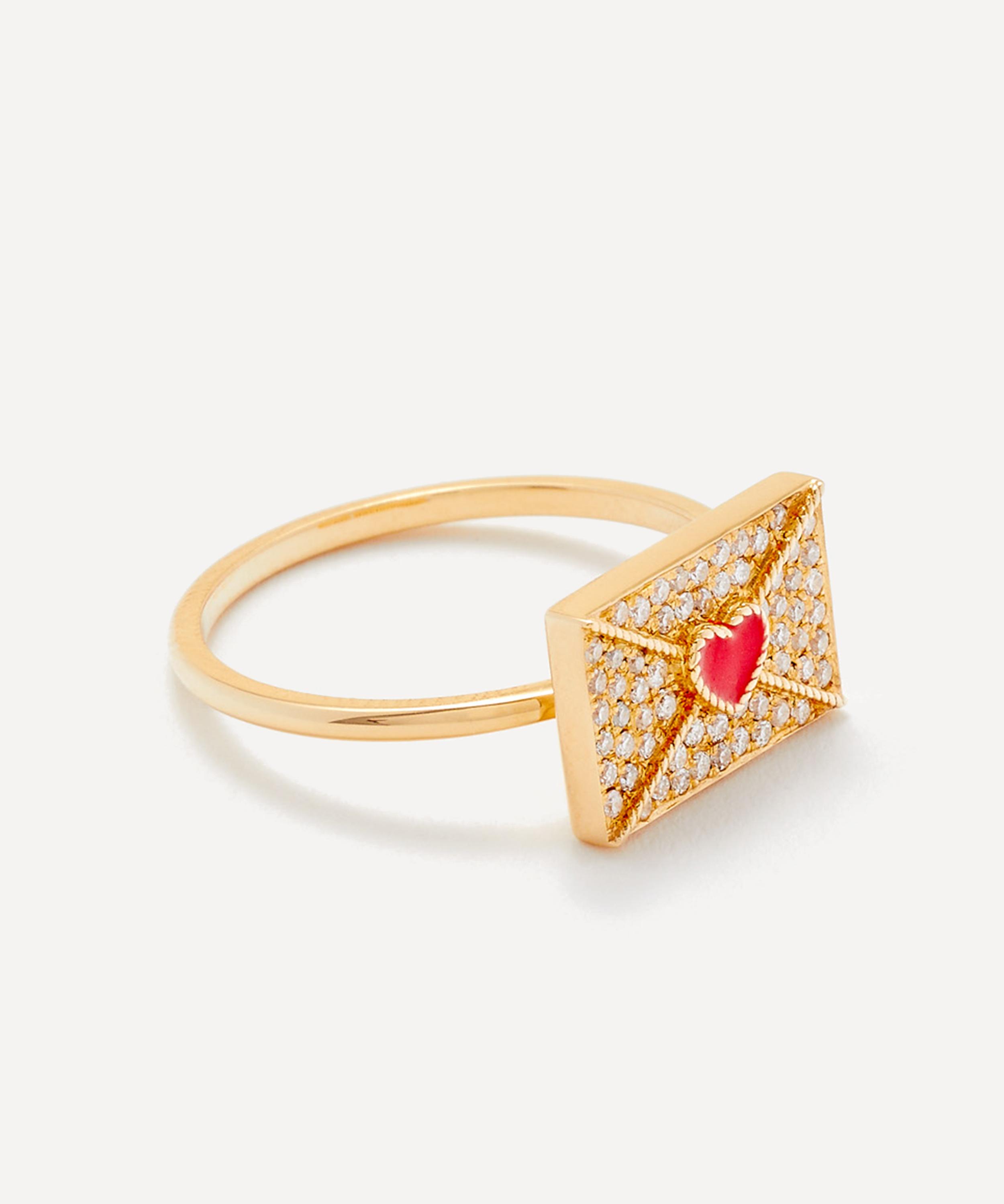 Yvonne Léon - 18ct Gold Love Letter Diamond Ring image number 2