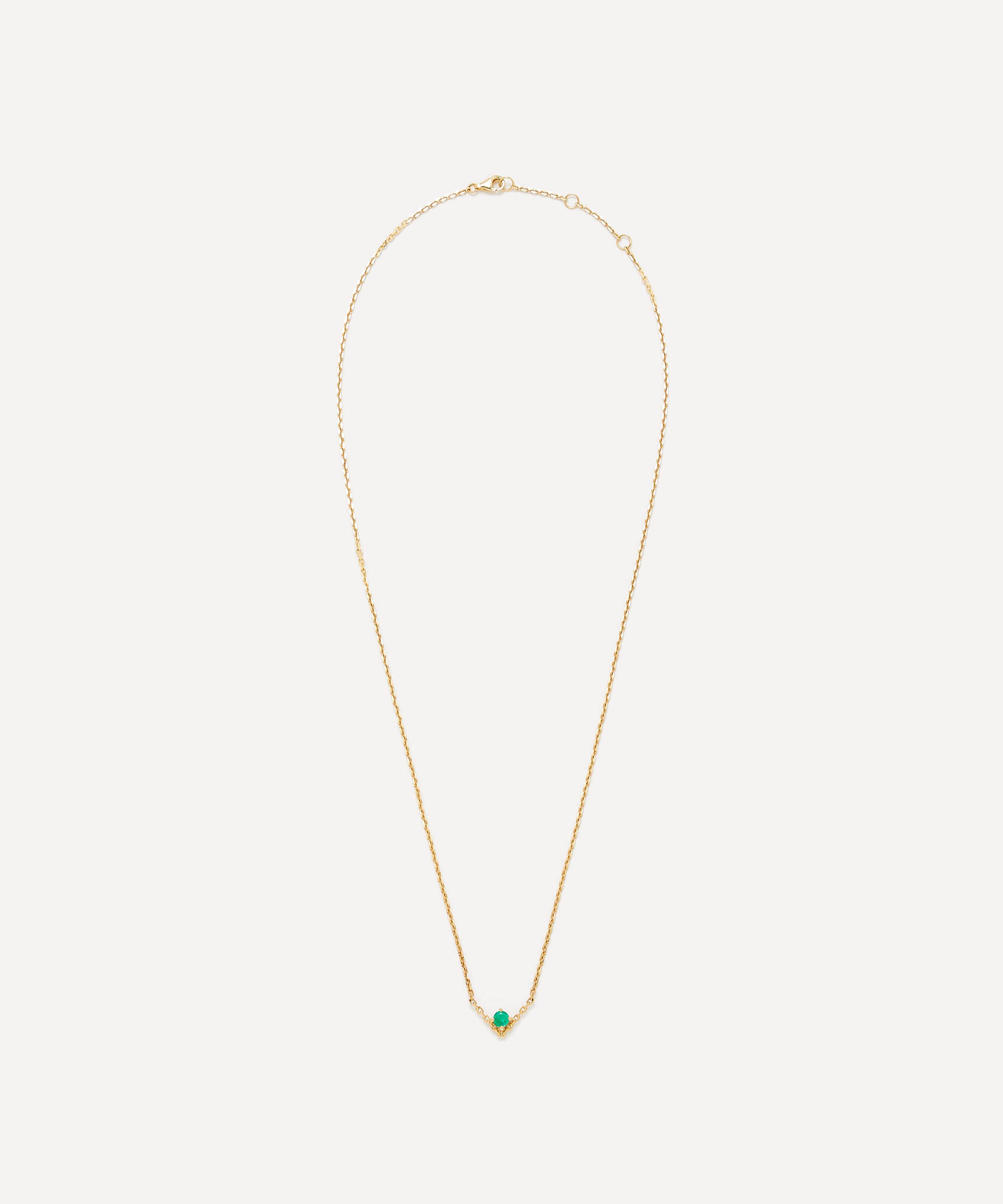 Yvonne Léon - 18ct Gold Solitaire Emerald Pendant Necklace image number 0