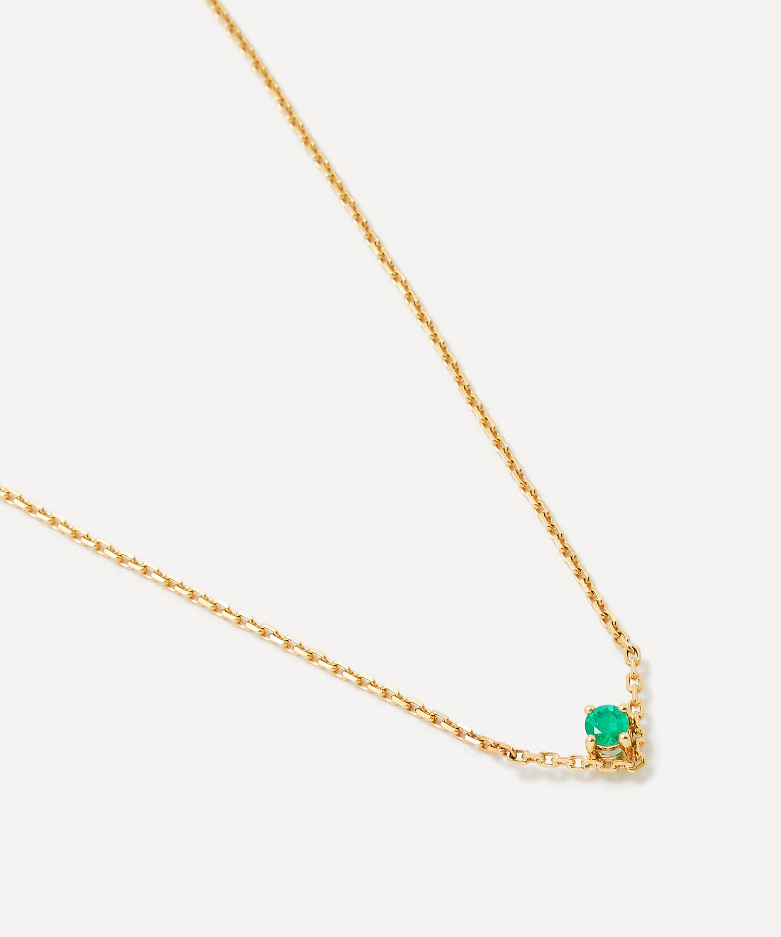 Yvonne Léon - 18ct Gold Solitaire Emerald Pendant Necklace image number 2