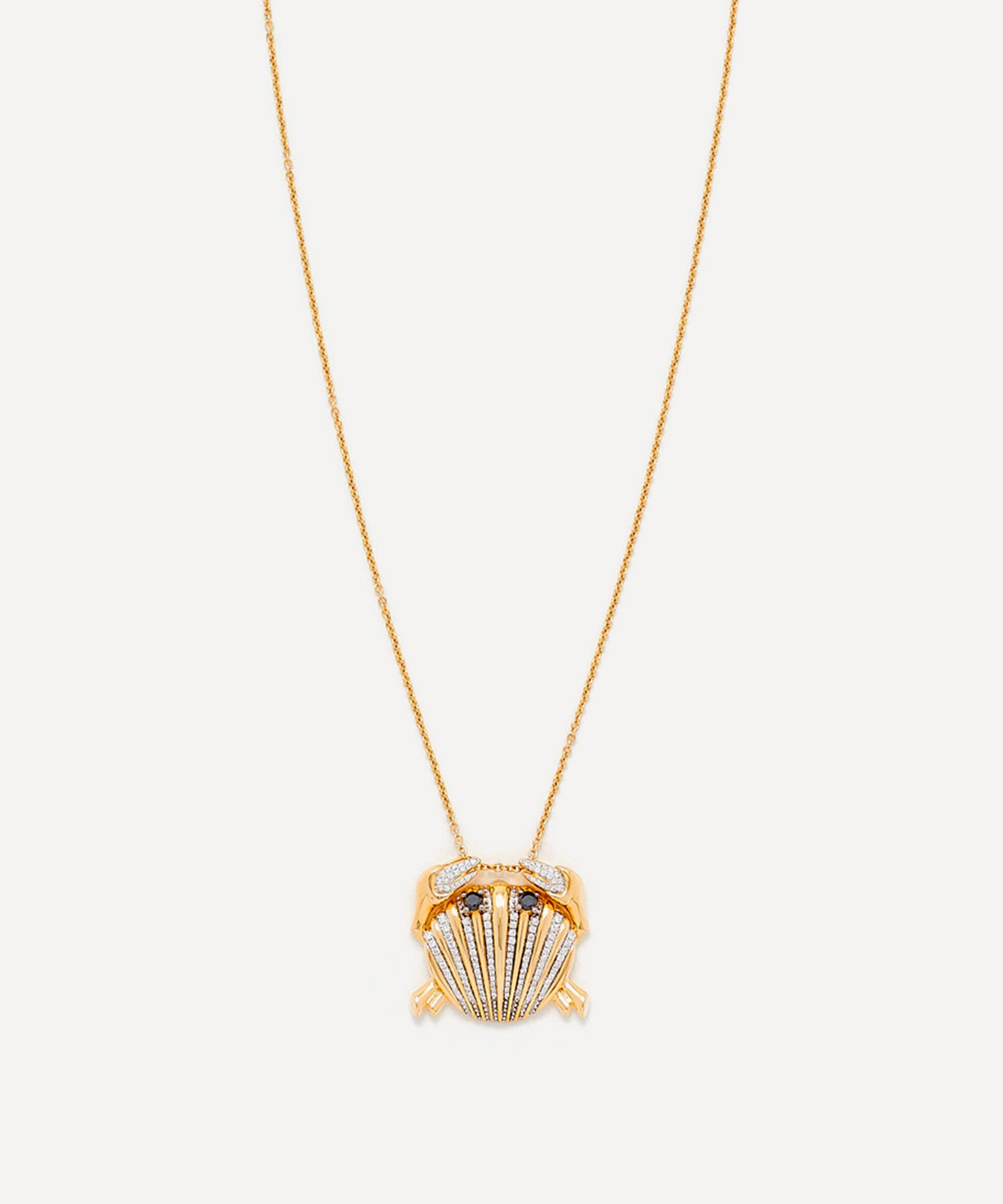 Yvonne L&eacute;on - 9ct Gold Diamond Crab Pendant Necklace