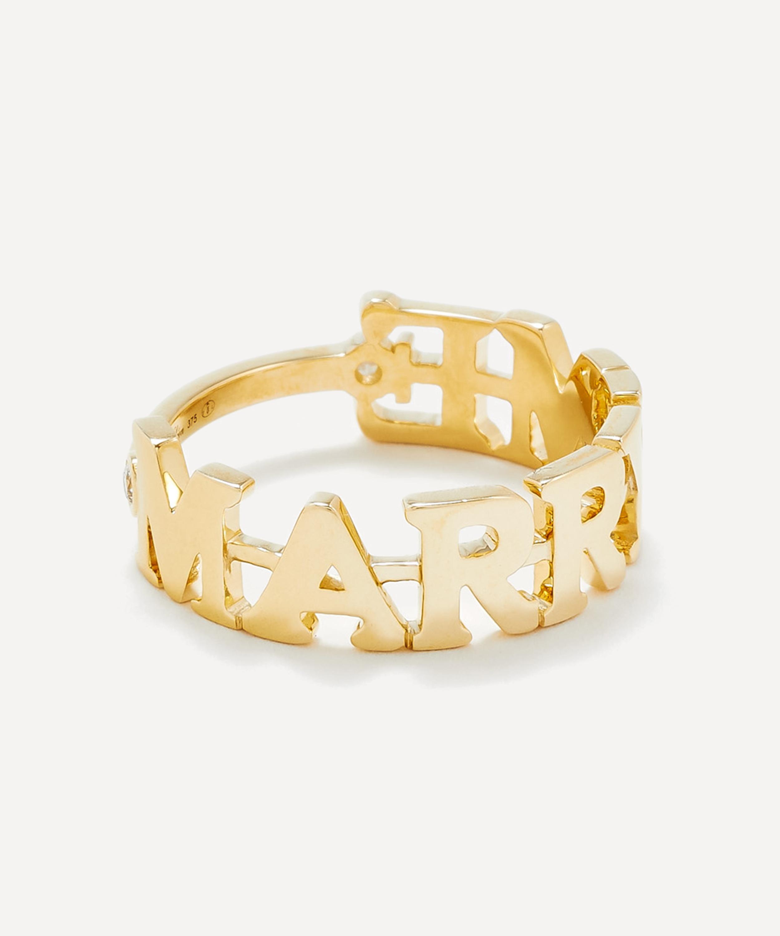 Yvonne Léon - 9ct Gold Marry Me Letter Ring image number 0