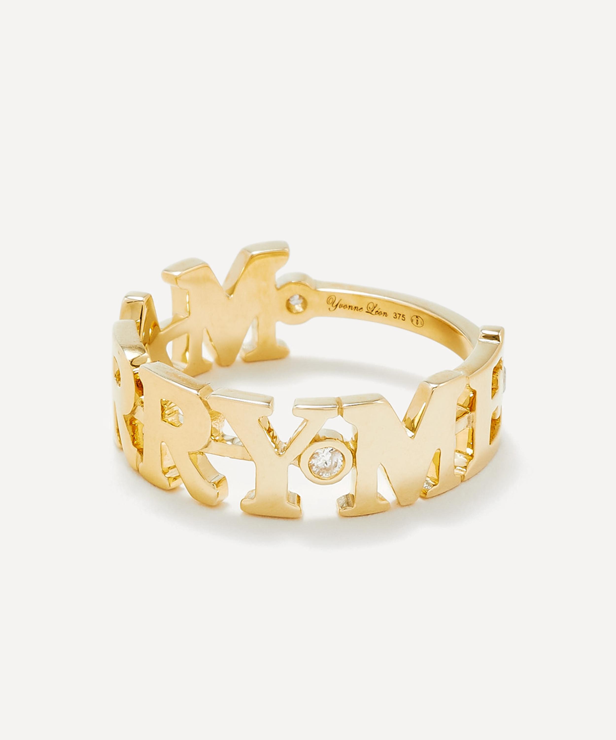 Yvonne Léon - 9ct Gold Marry Me Letter Ring image number 2