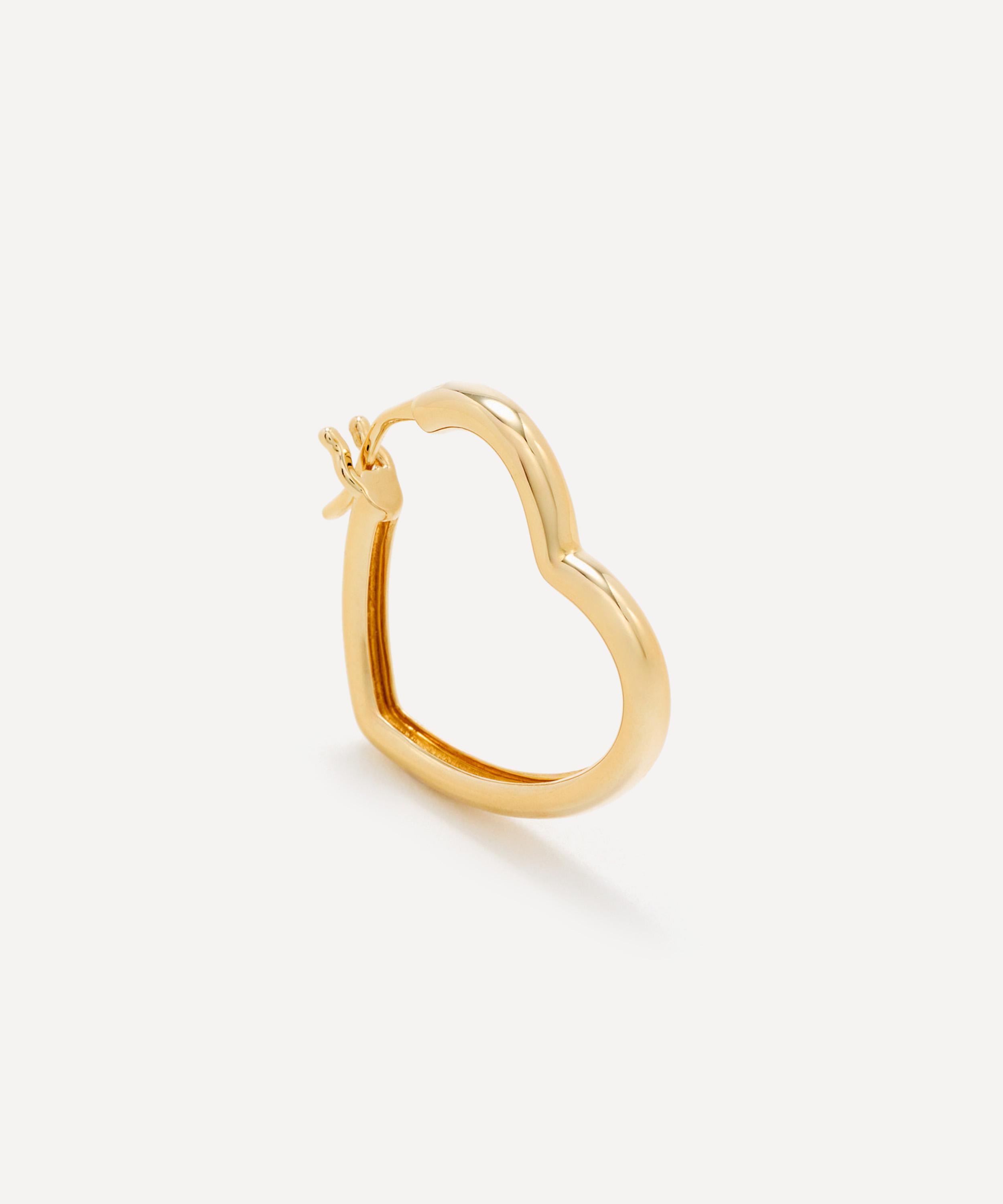 Yvonne L&eacute;on - 9ct Gold Heart Hoop Earring