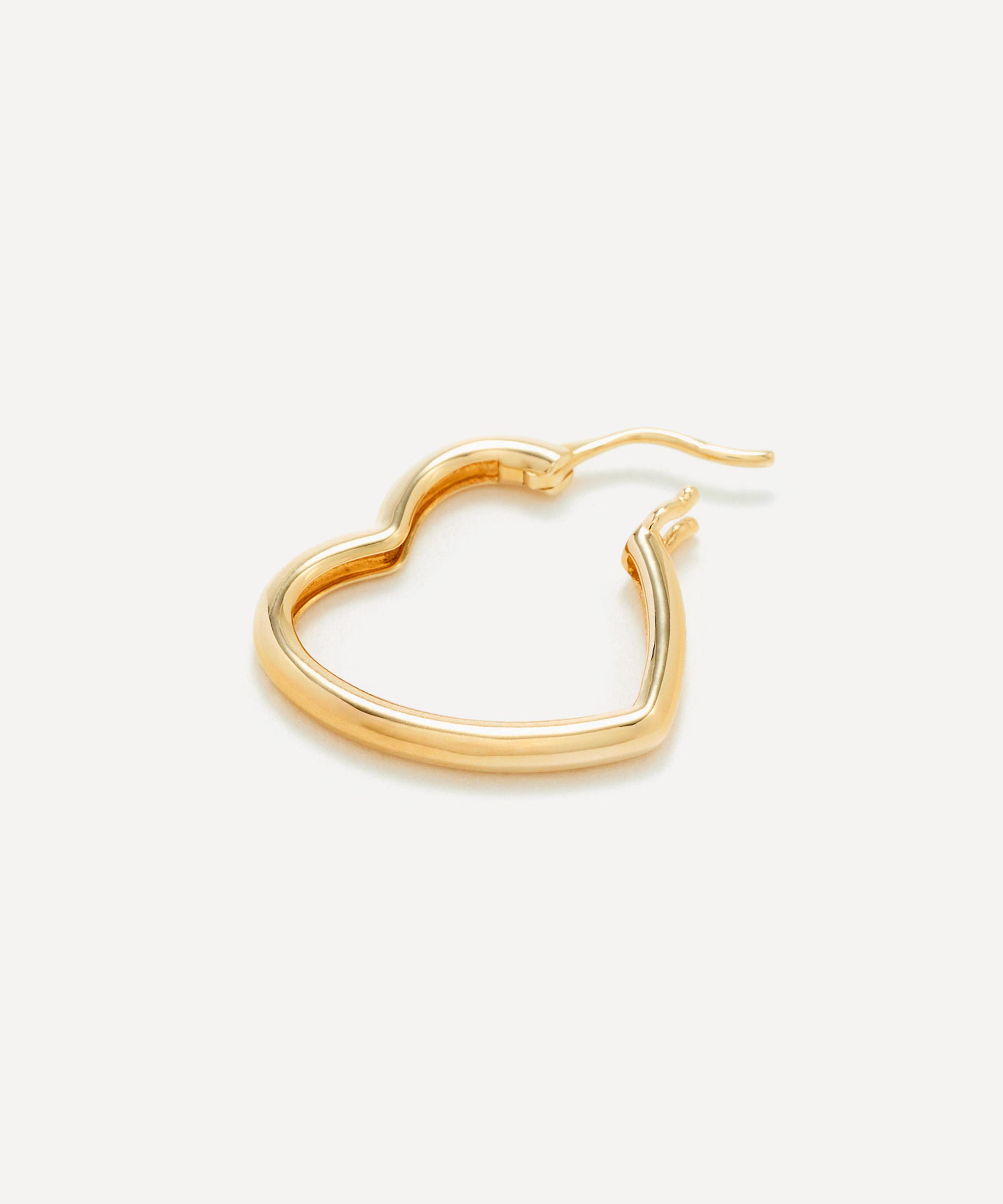 Yvonne L&eacute;on - 9ct Gold Heart Hoop Earring image number 2