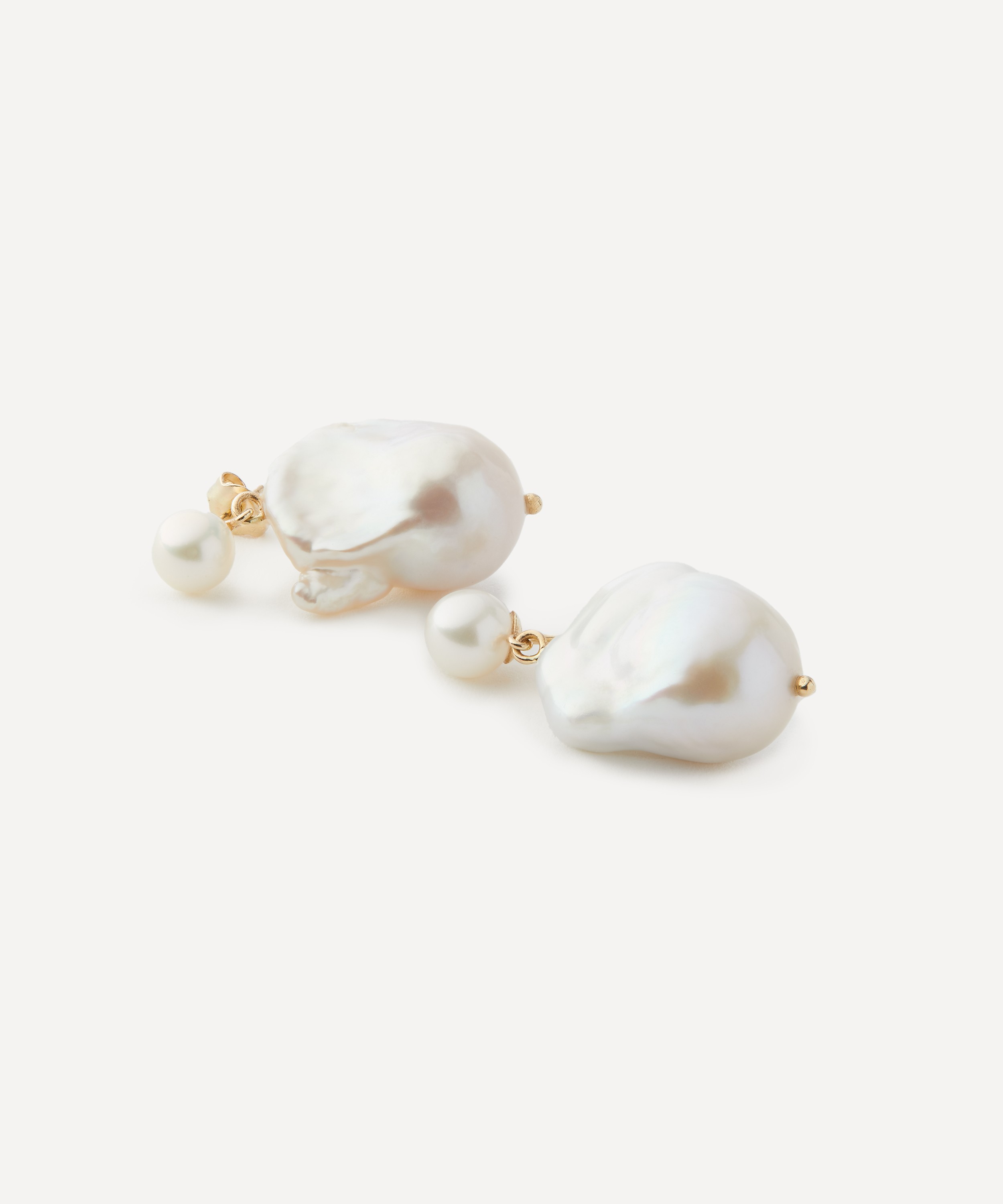 Mateo - 14ct Gold Duality Pearl Drop Earrings image number 1