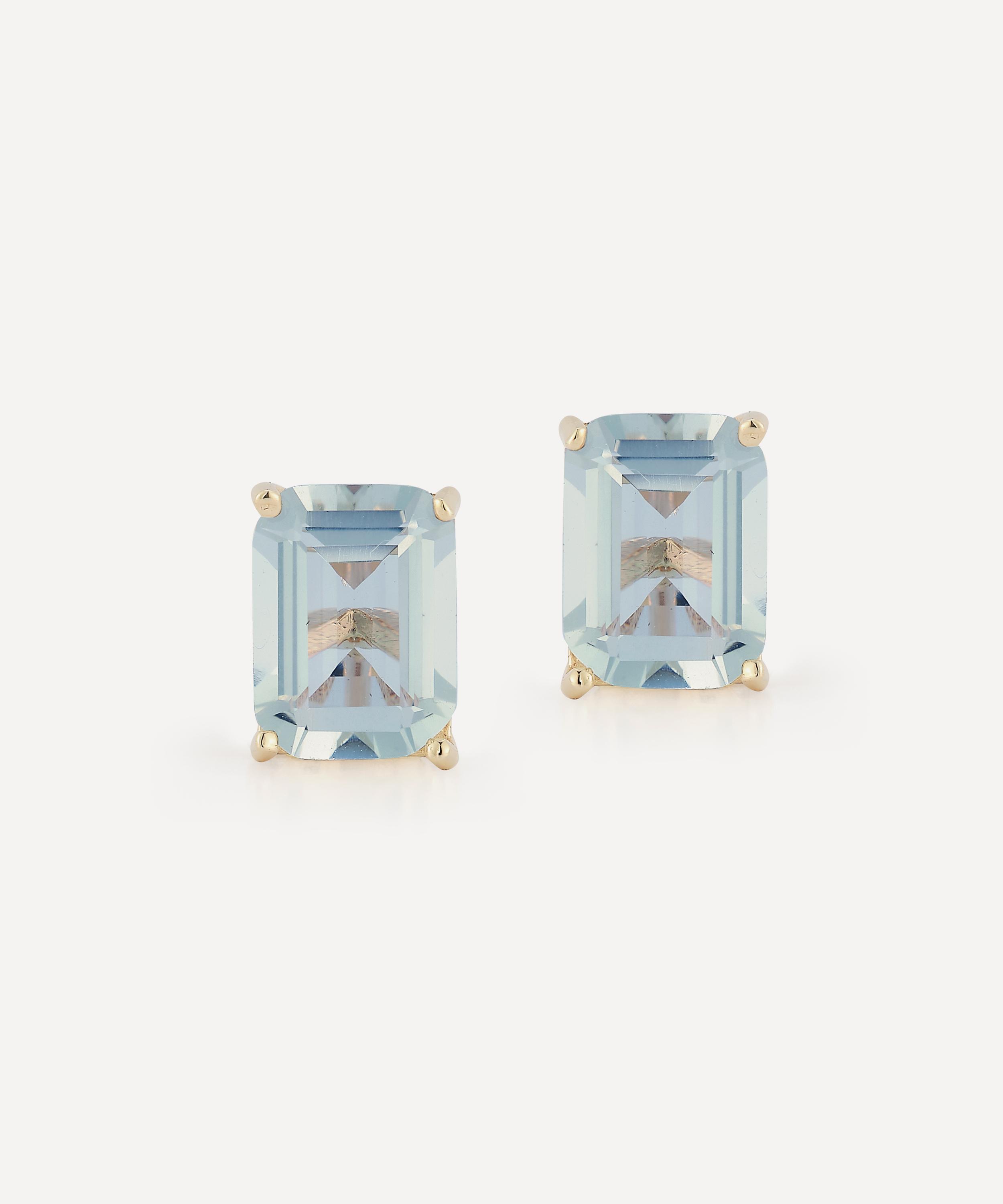 Mateo - 14ct Gold Blue Topaz Stud Earrings image number 0