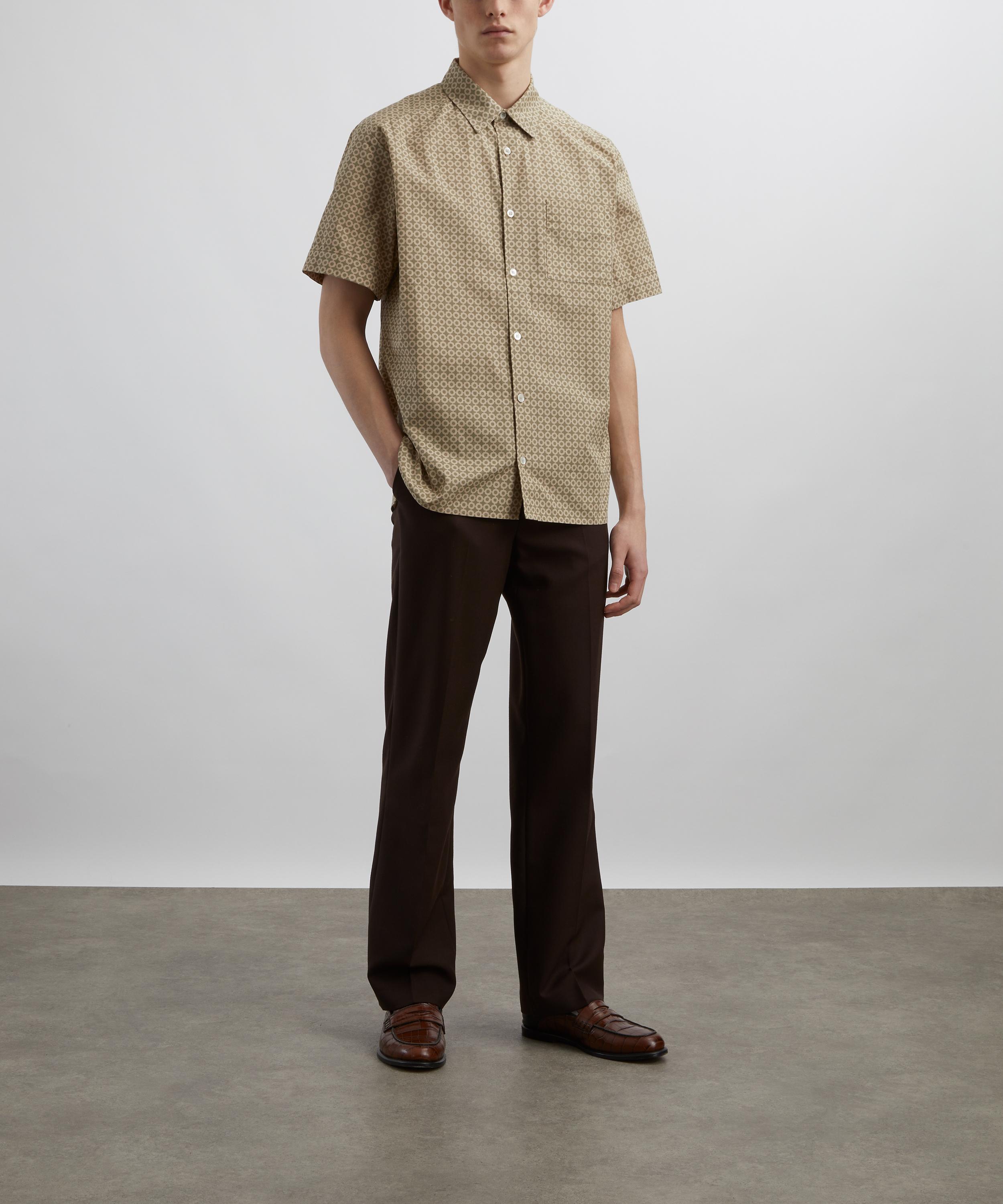 A.P.C. - Ross Taupe Geometric Short-Sleeve Shirt        image number 1