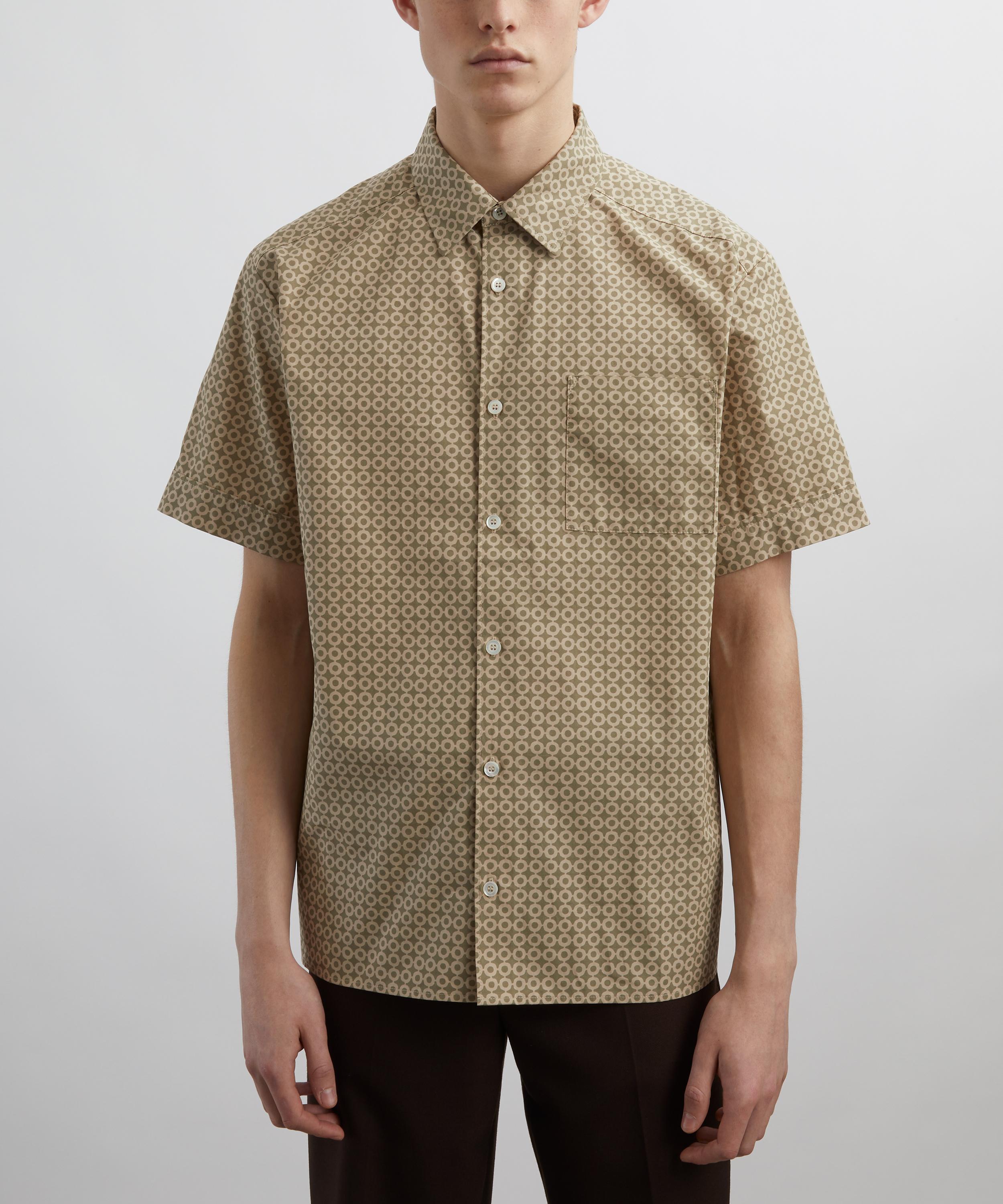 A.P.C. - Ross Taupe Geometric Short-Sleeve Shirt        image number 2