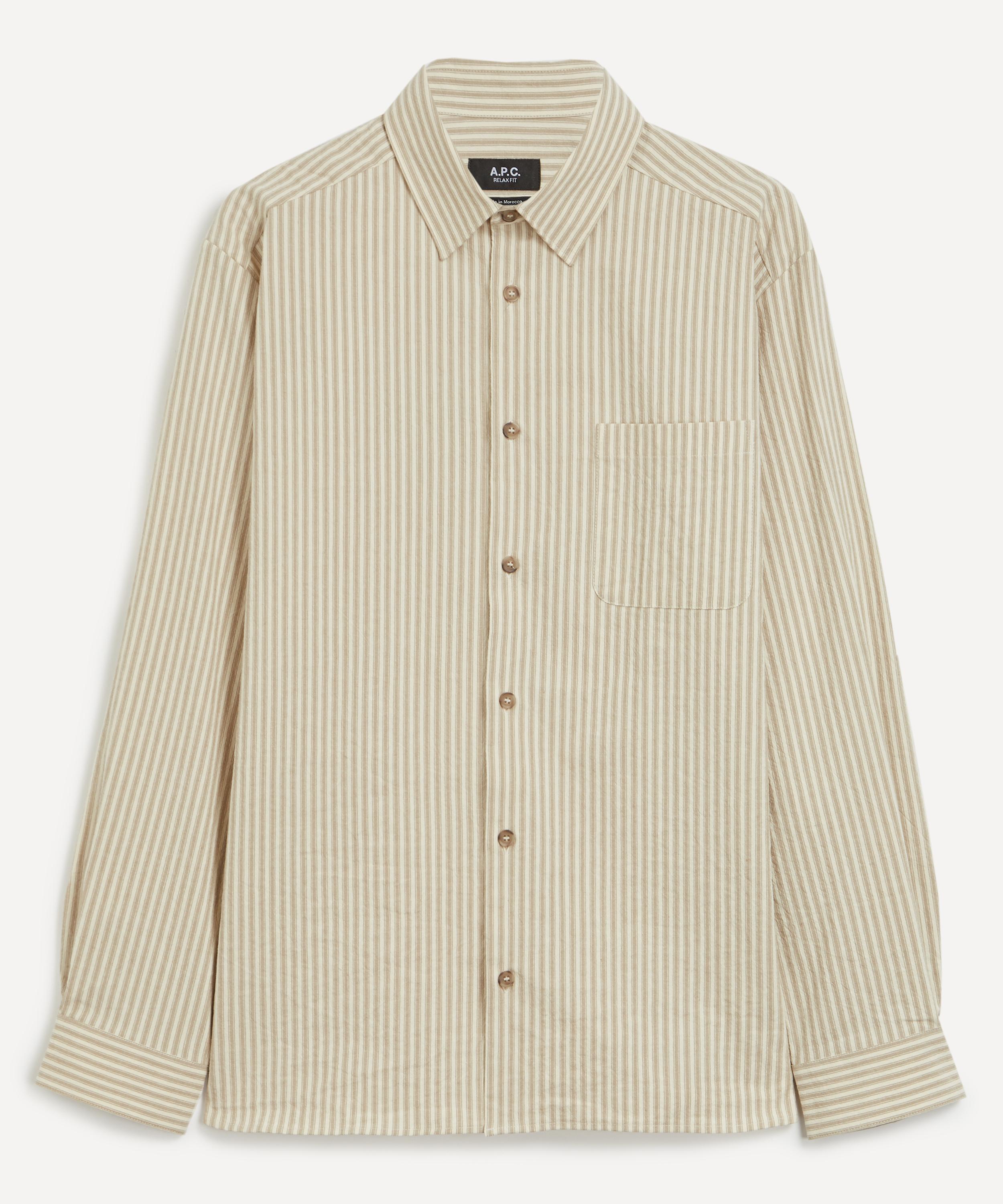 A.P.C. - Malo Beige Stripe Overshirt image number 0