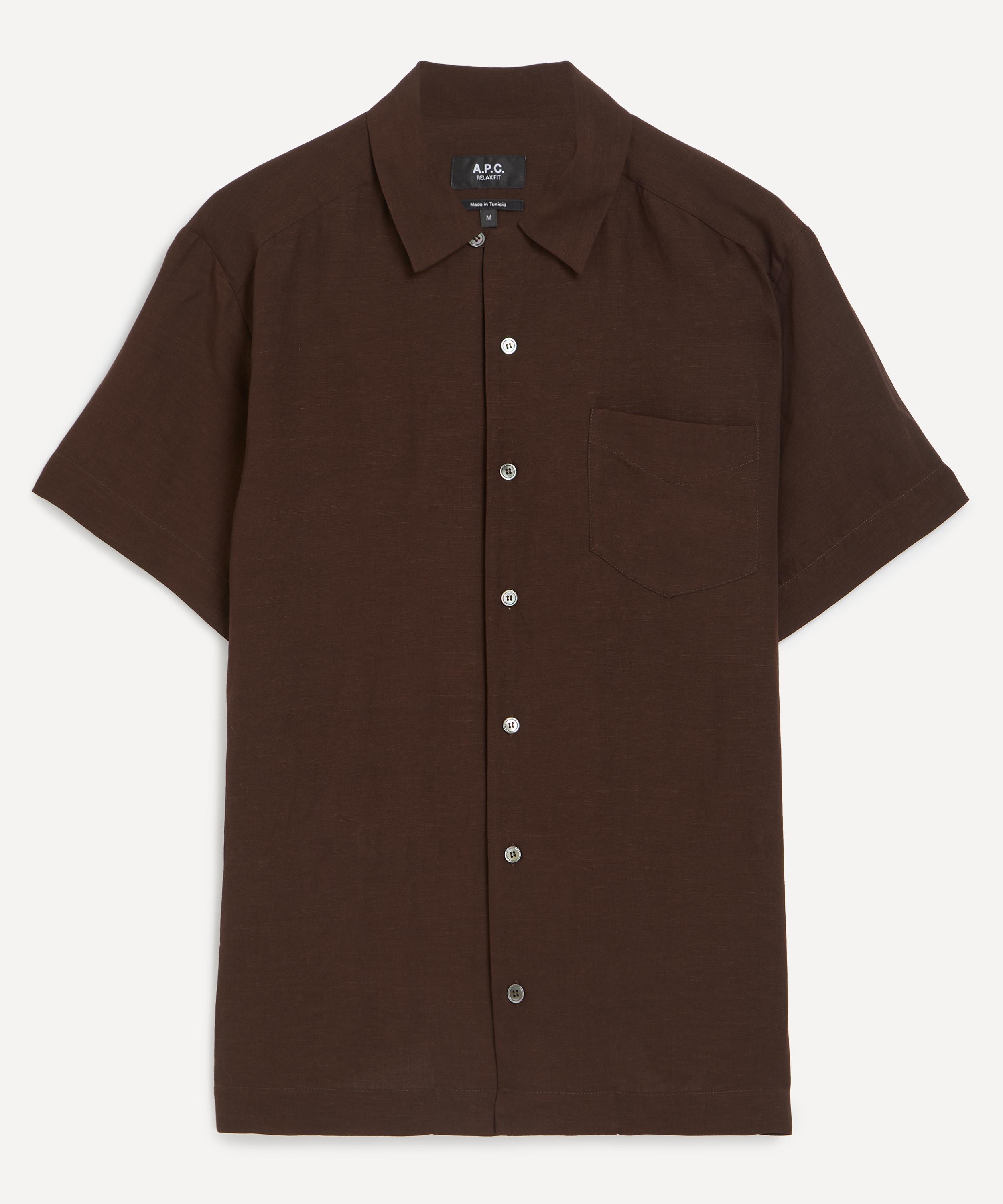 A.P.C. - Brown Roy Linen-Blend Shirt image number 0