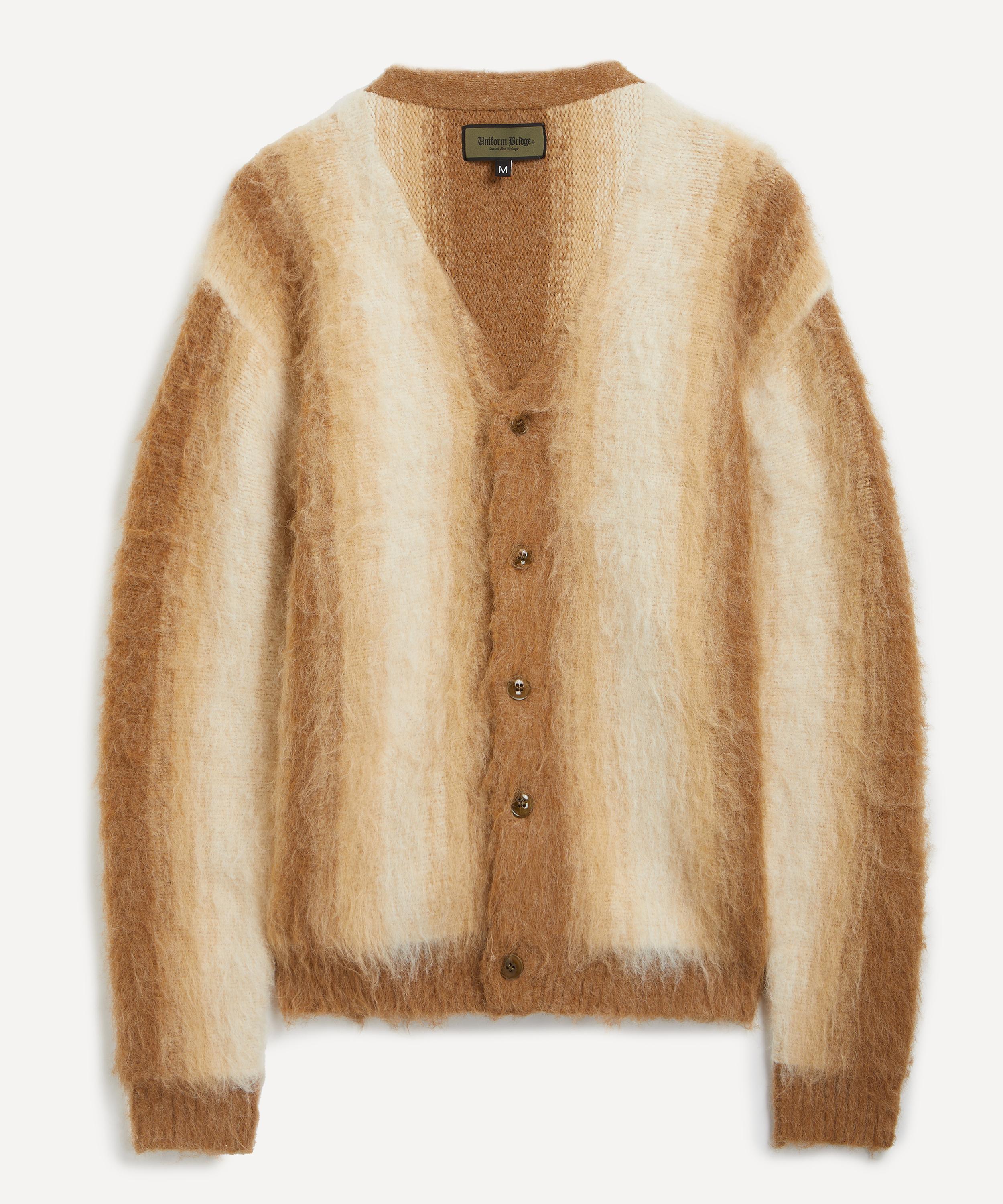 Uniform Bridge - Mohair Beige Stripe Cardigan image number 0