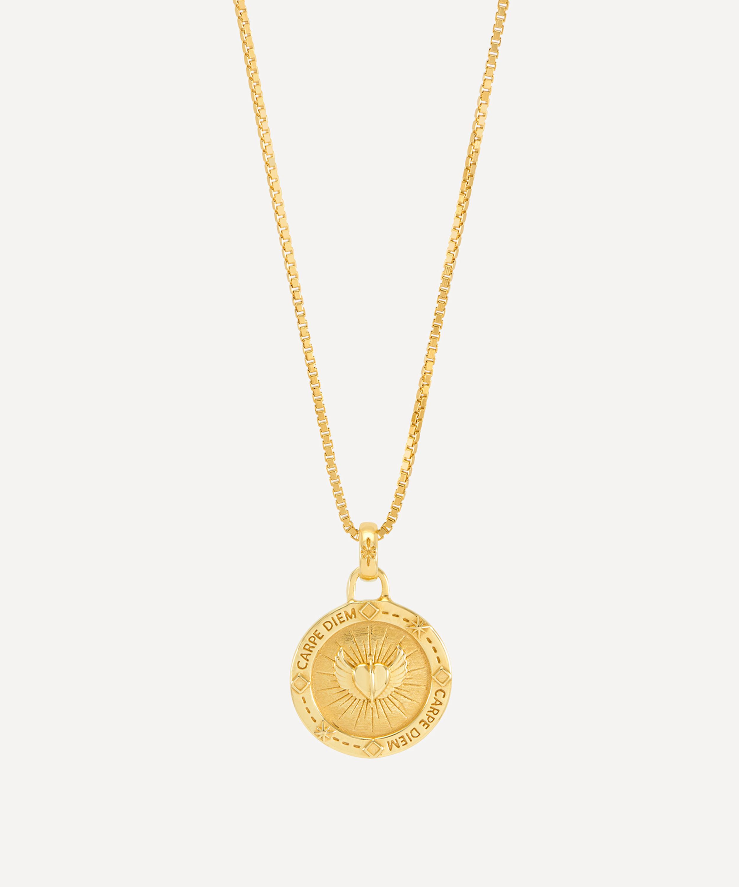 Rachel Jackson - 22ct Gold-Plated Carpe Diem Token of Love Pendant Necklace image number 0