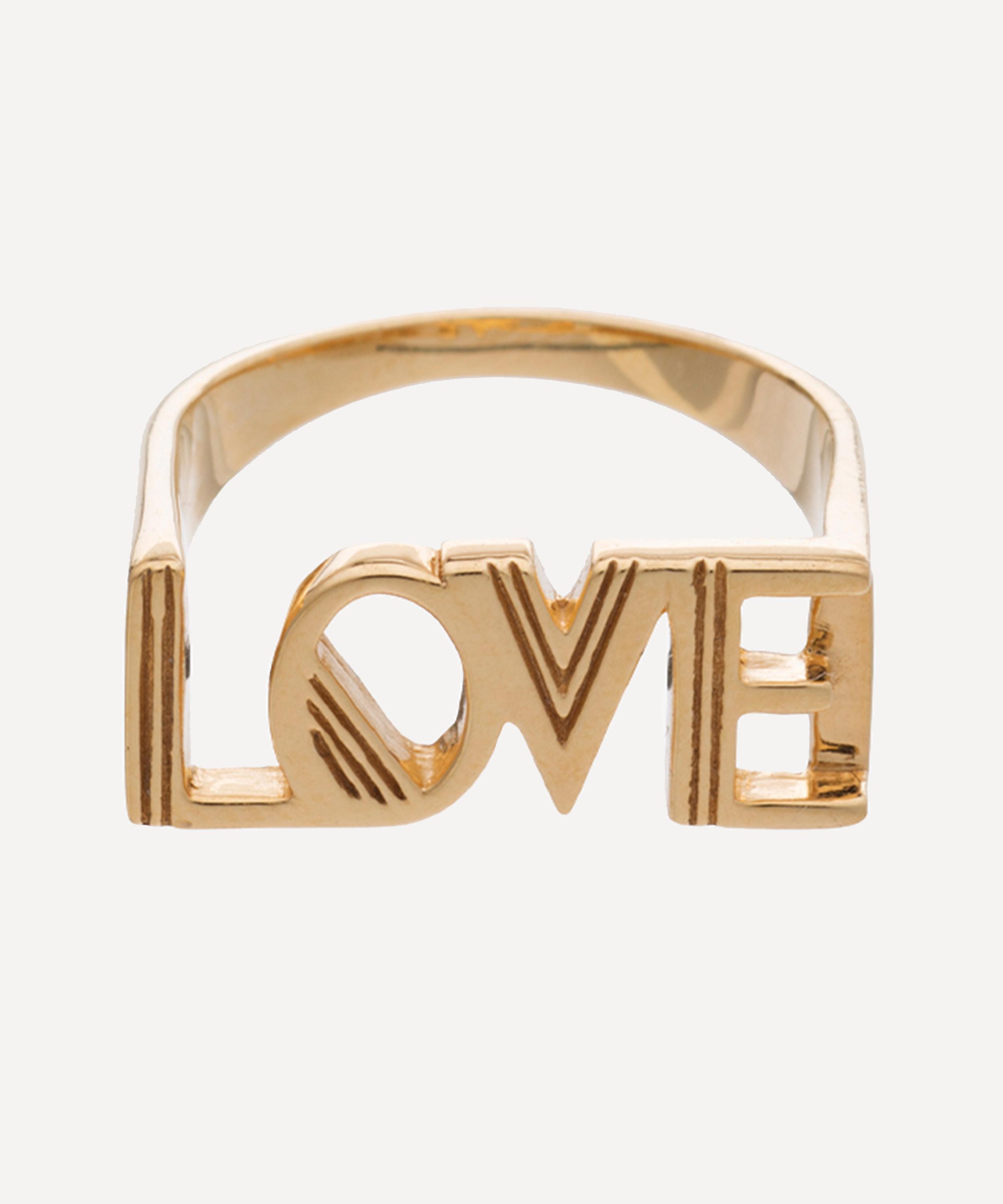 Rachel Jackson - 22ct Gold-Plated Art Deco Love Ring image number 0
