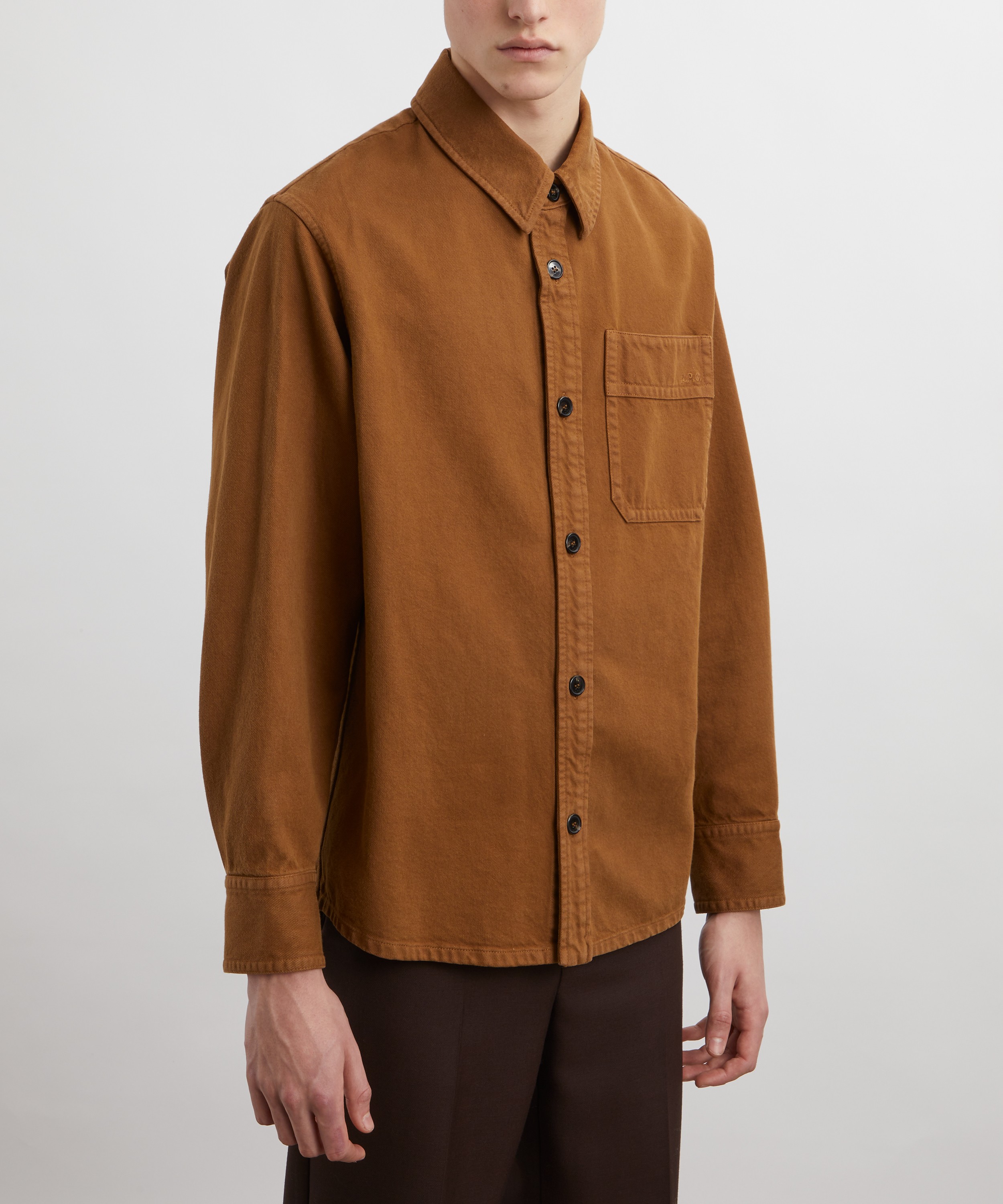 A.P.C. - Basile Brodée Poitrine Denim Overshirt image number 2