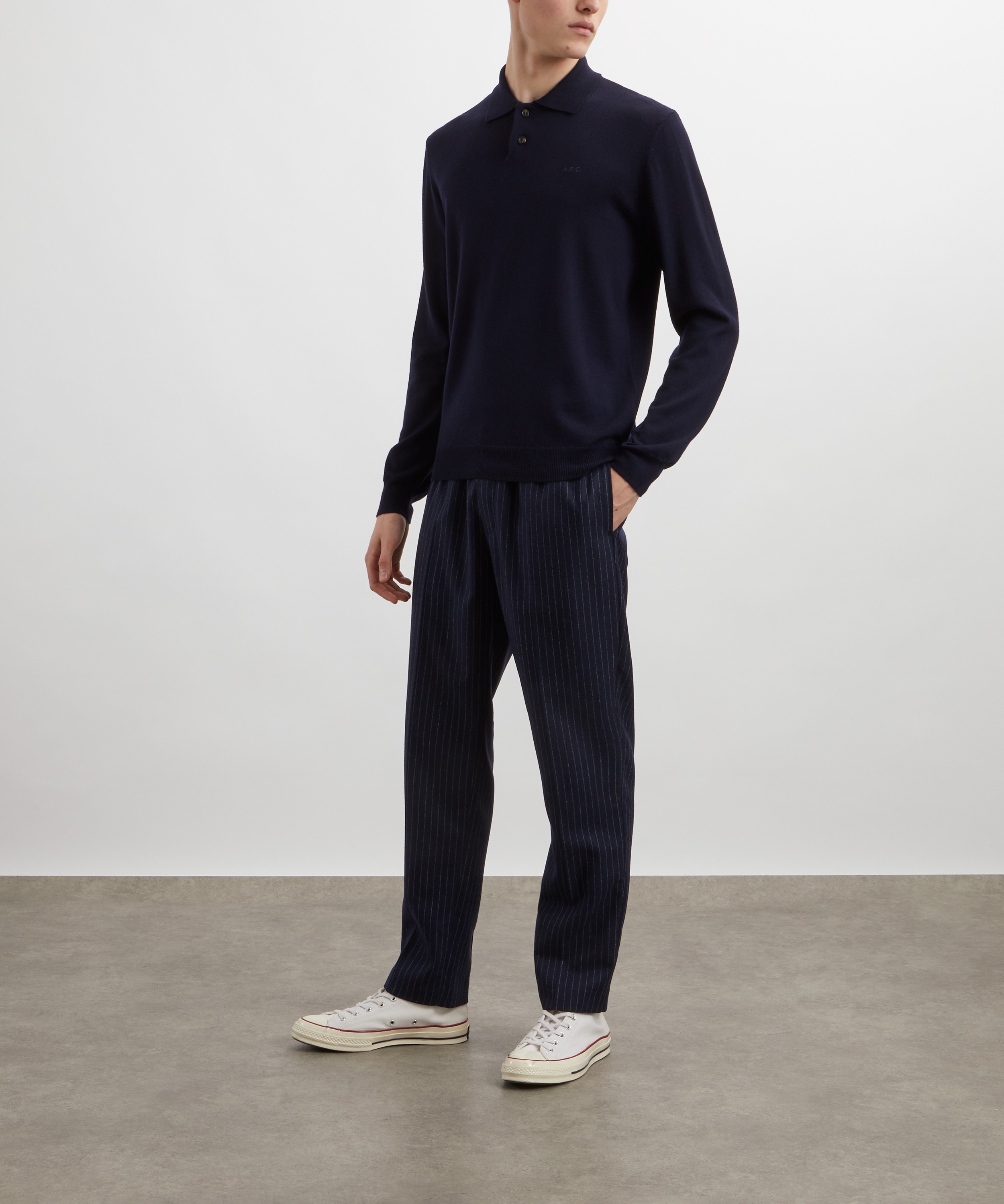 A.P.C. - Pieter Wool-Blend Striped Trousers image number 1