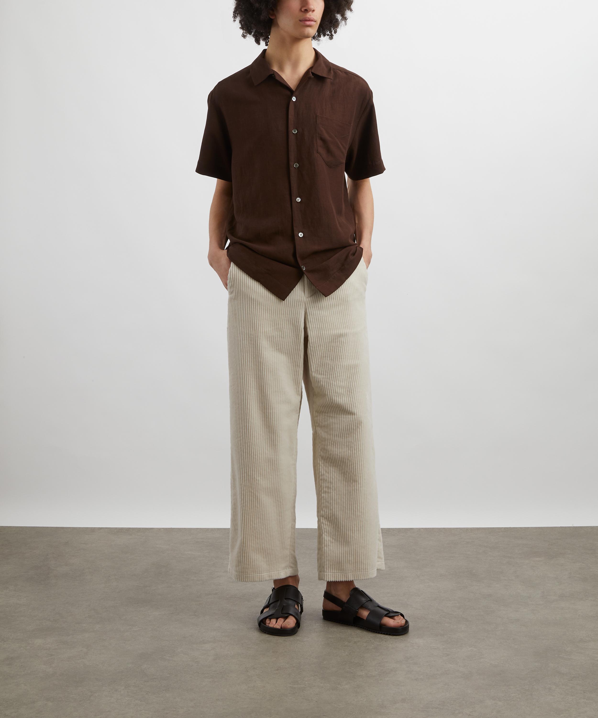 A.P.C. - Ecru Loose-Fit Corduroy River Trousers image number 1