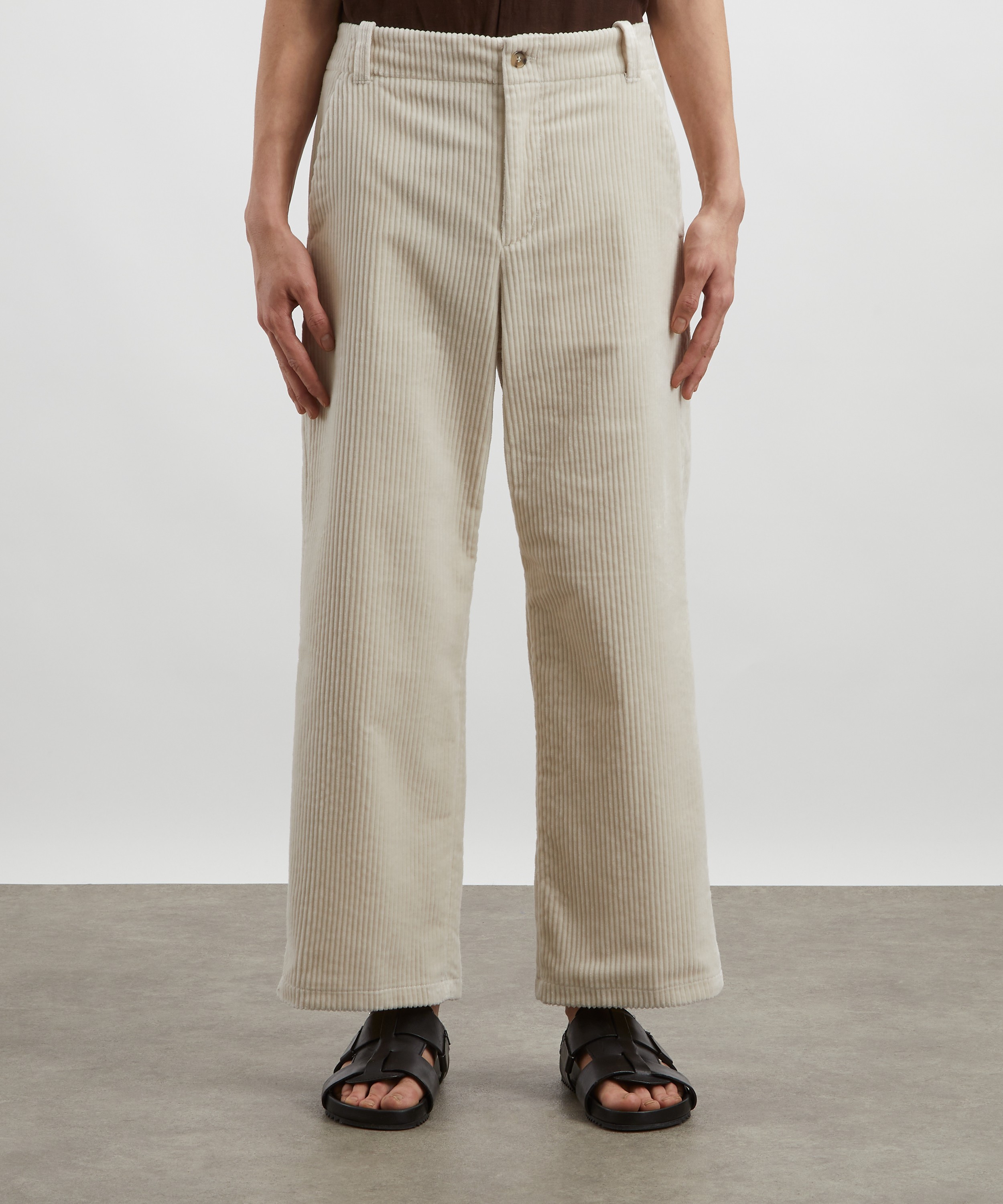 A.P.C. - Ecru Loose-Fit Corduroy River Trousers image number 2