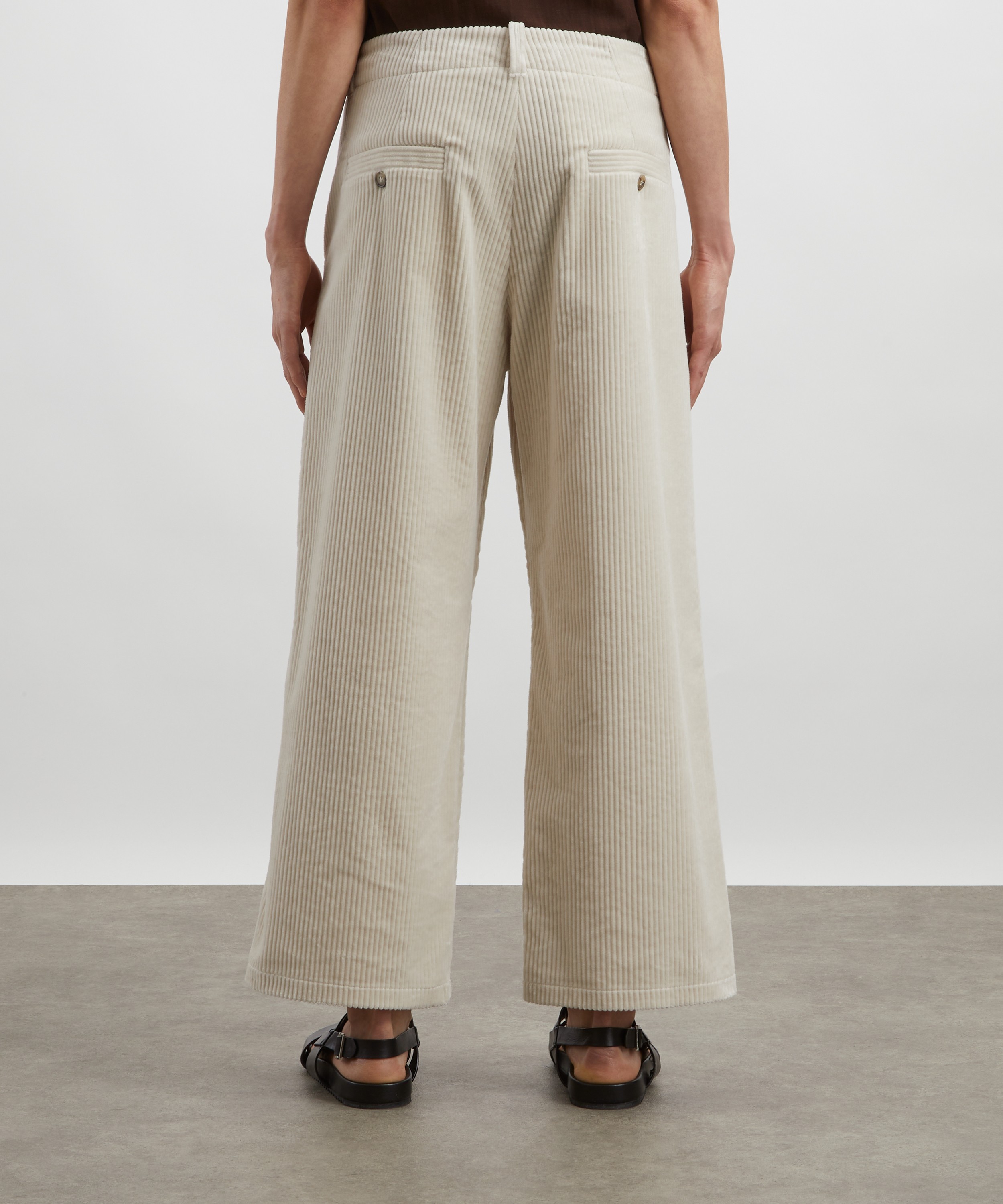 A.P.C. - Ecru Loose-Fit Corduroy River Trousers image number 3